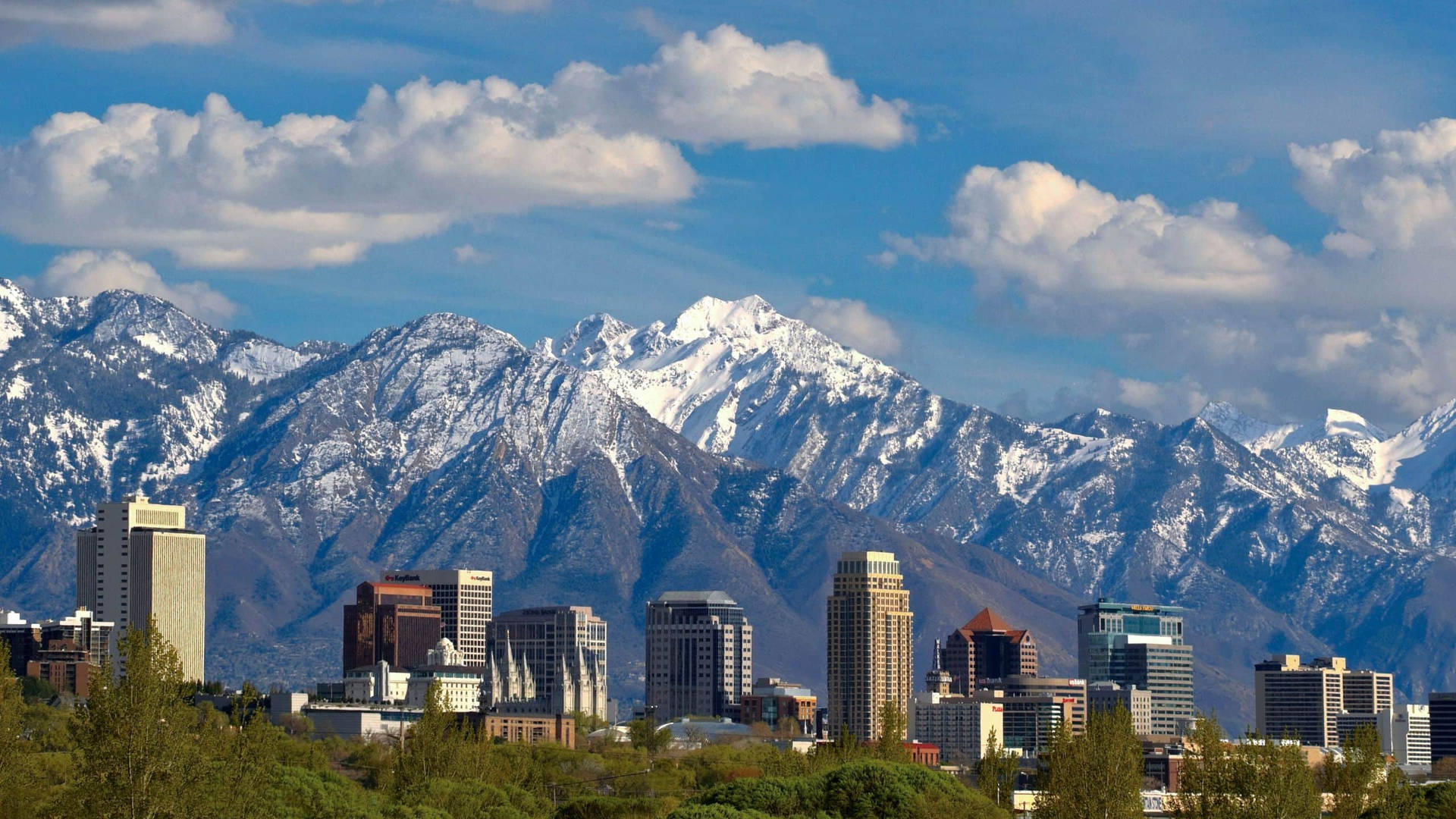 Salt Lake City Nature And Modernity Background