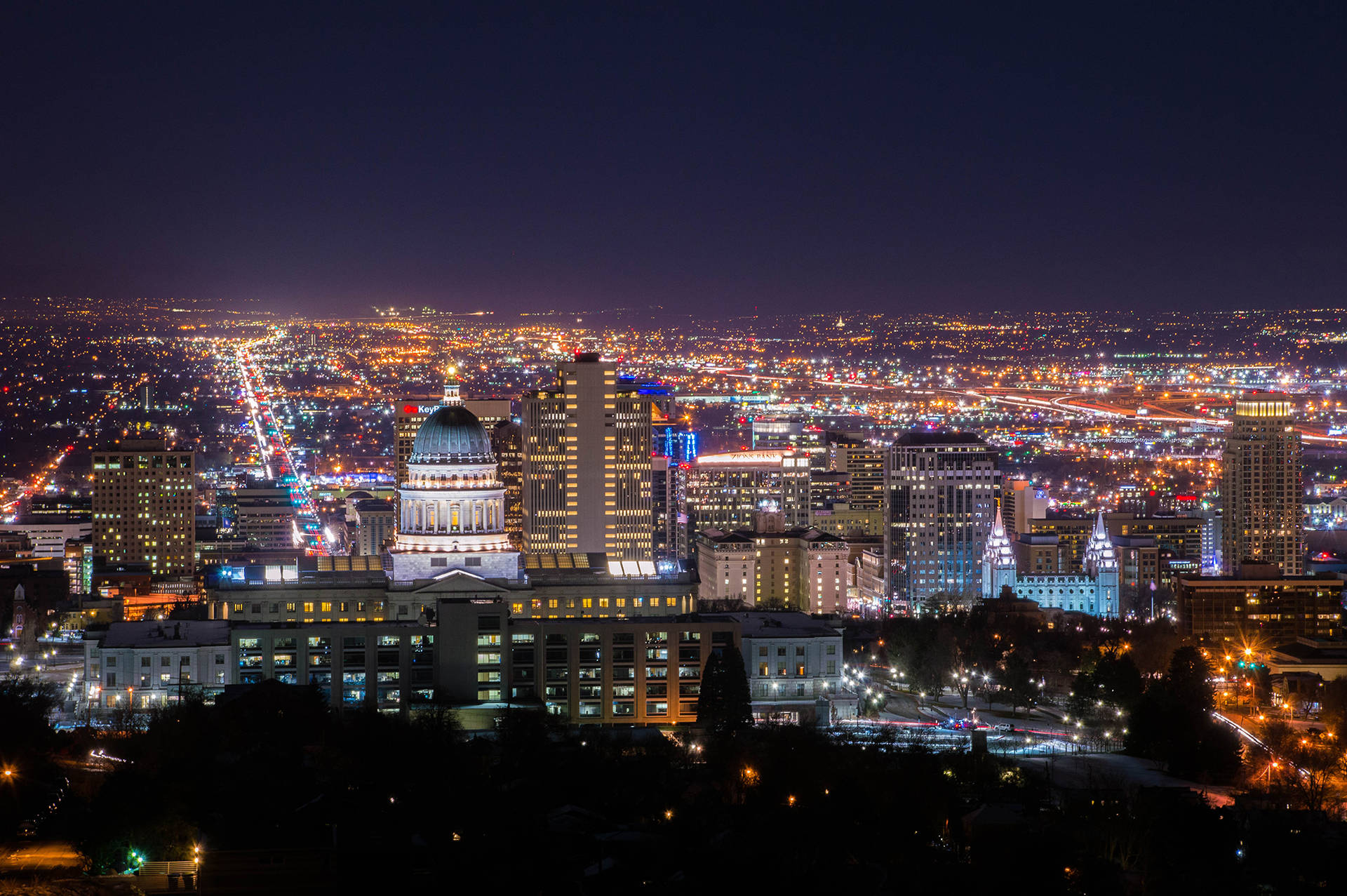 Salt Lake City Night Landscape