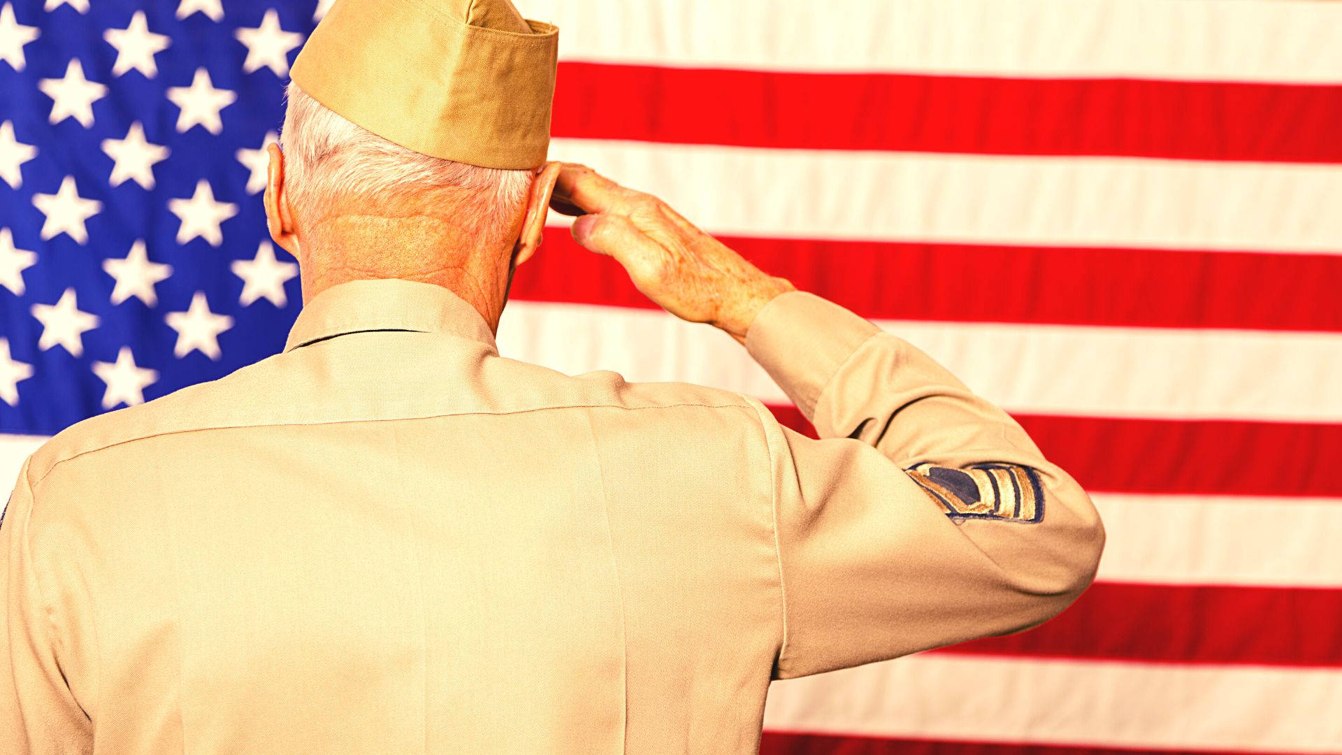 Salute Military American Flag Background