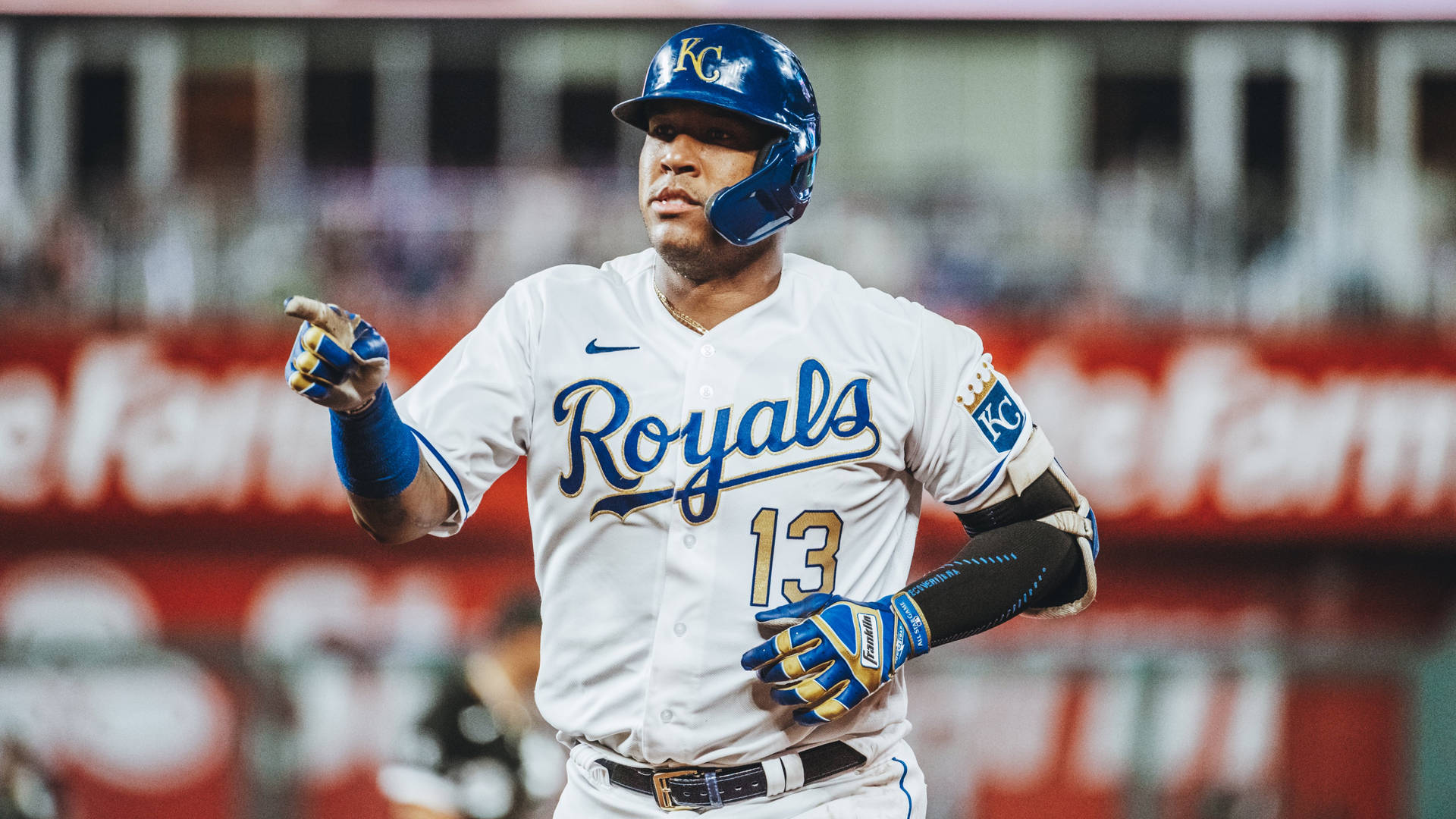 Salvador Perez In White Background