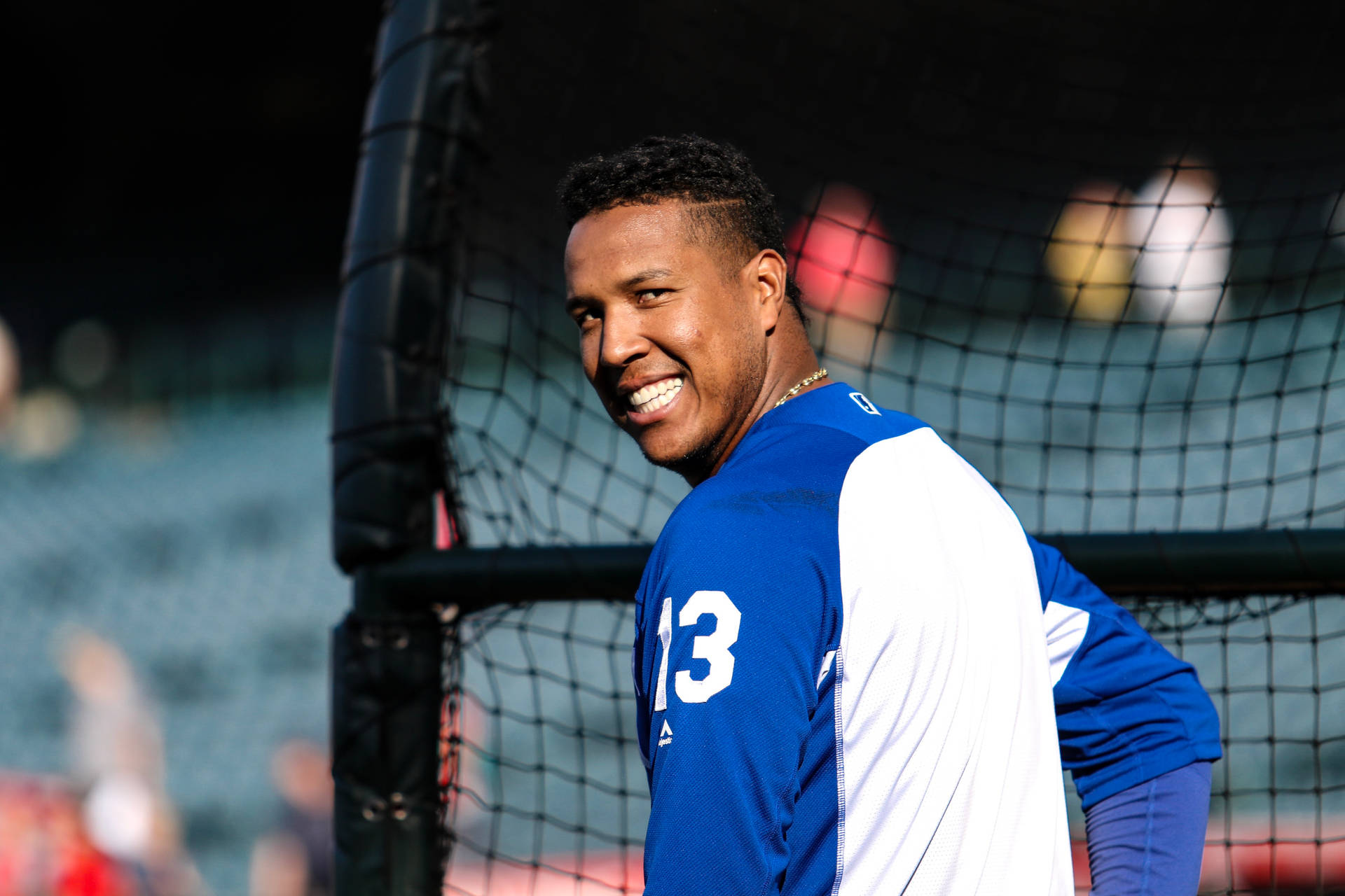 Salvador Perez Over A Shoulder Background