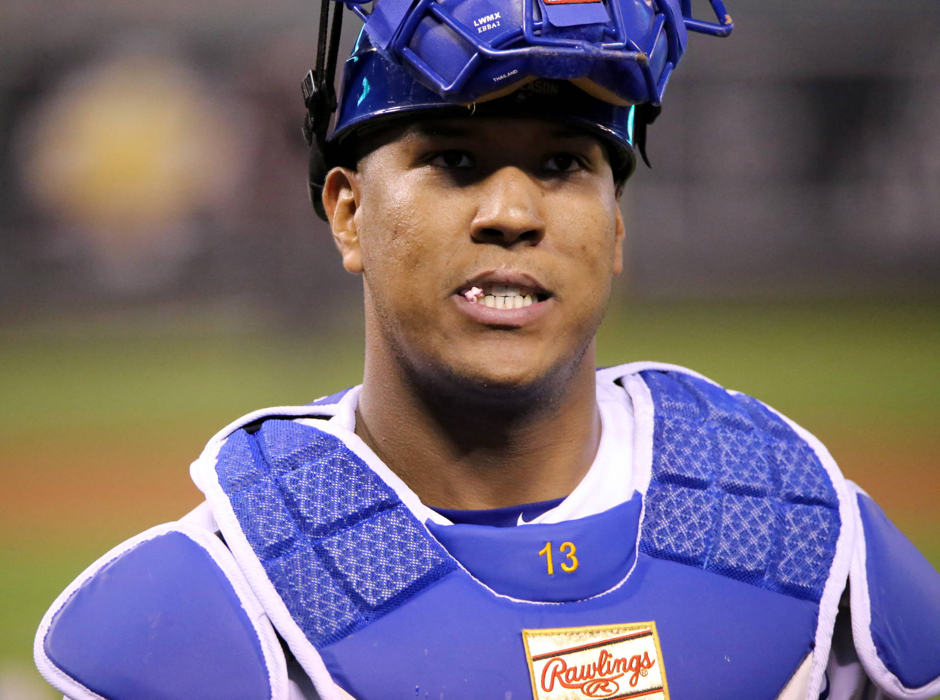 Salvador Perez Raised Visor Background