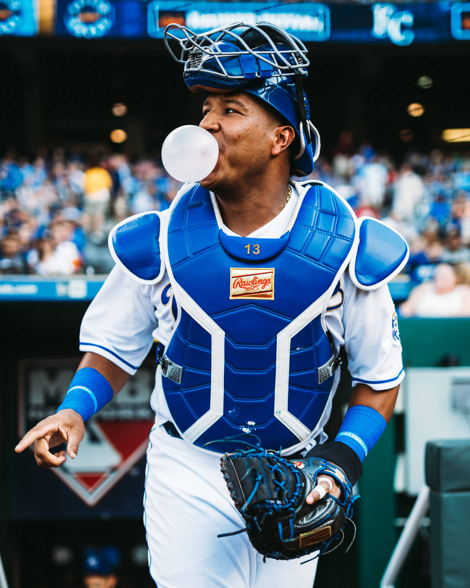 Salvador Perez Sideways Gesture