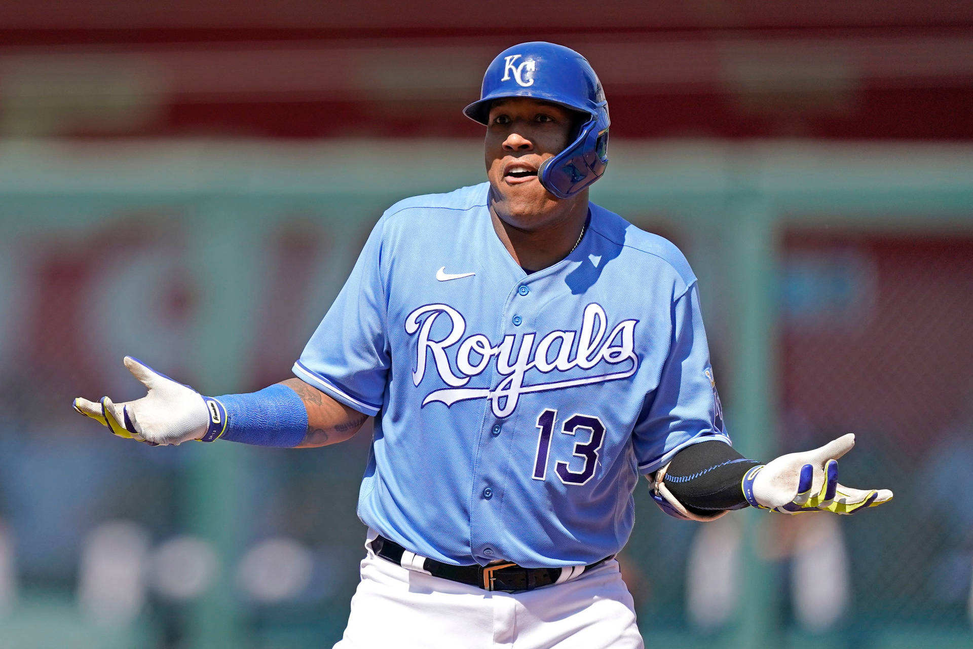 Salvador Perez Spread Hands Background