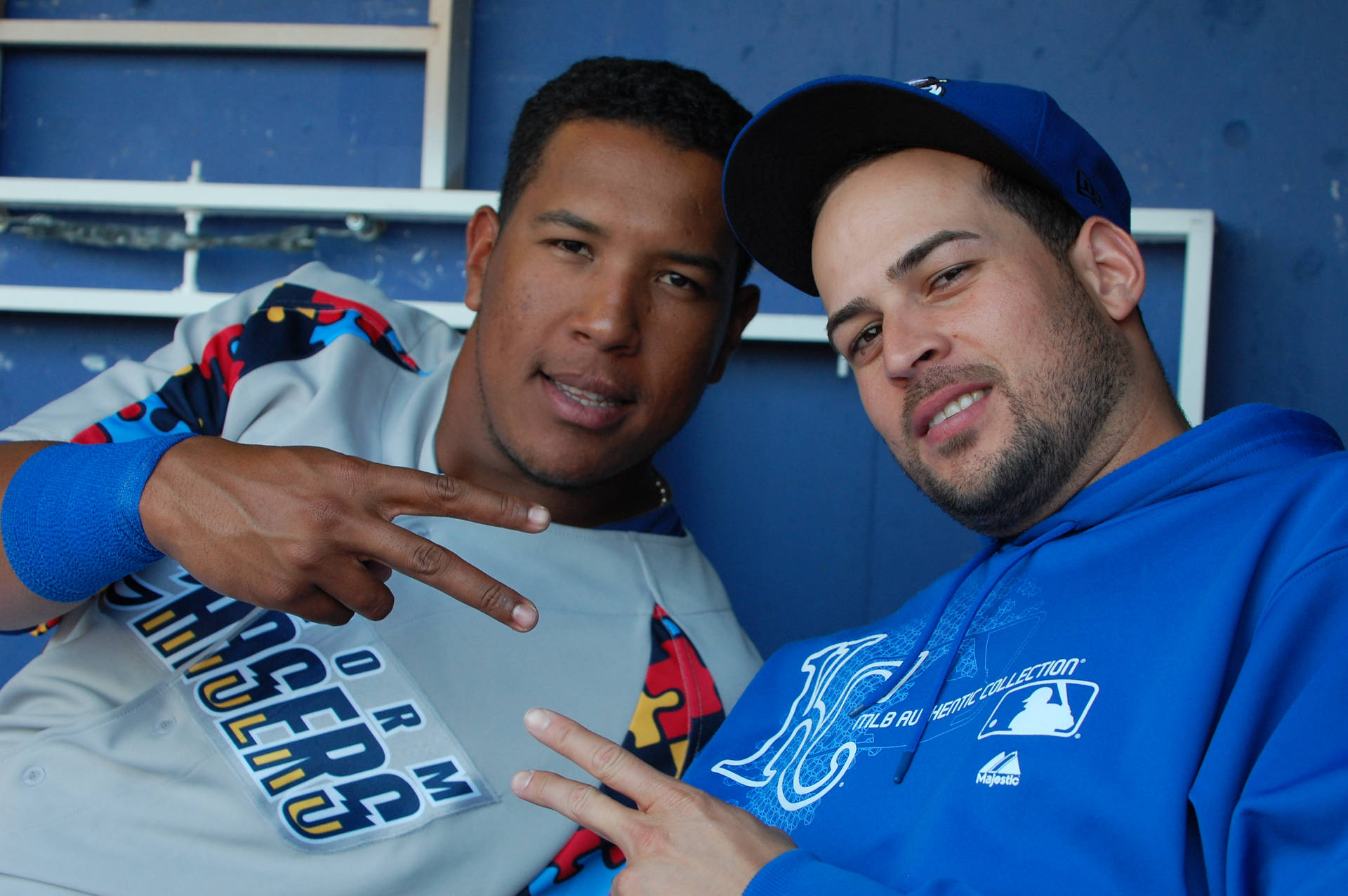 Salvador Perez With Fan Background