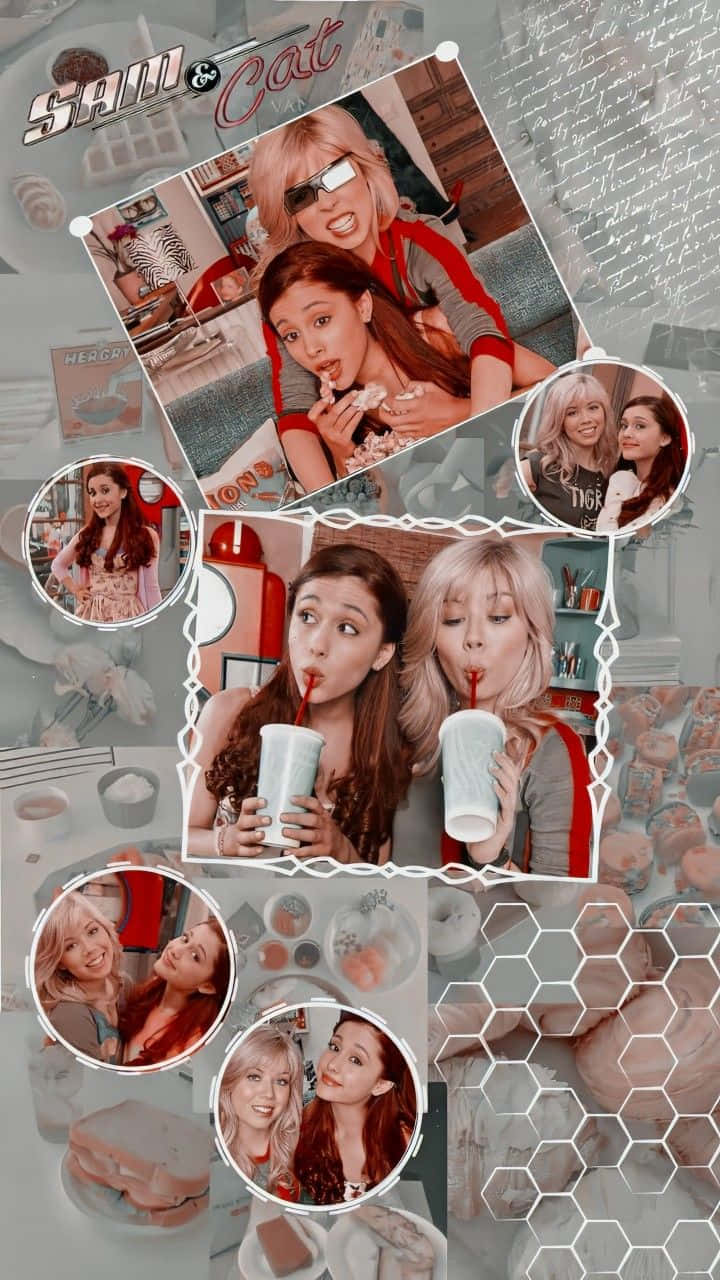 Sam And Cat Cute Collage Background