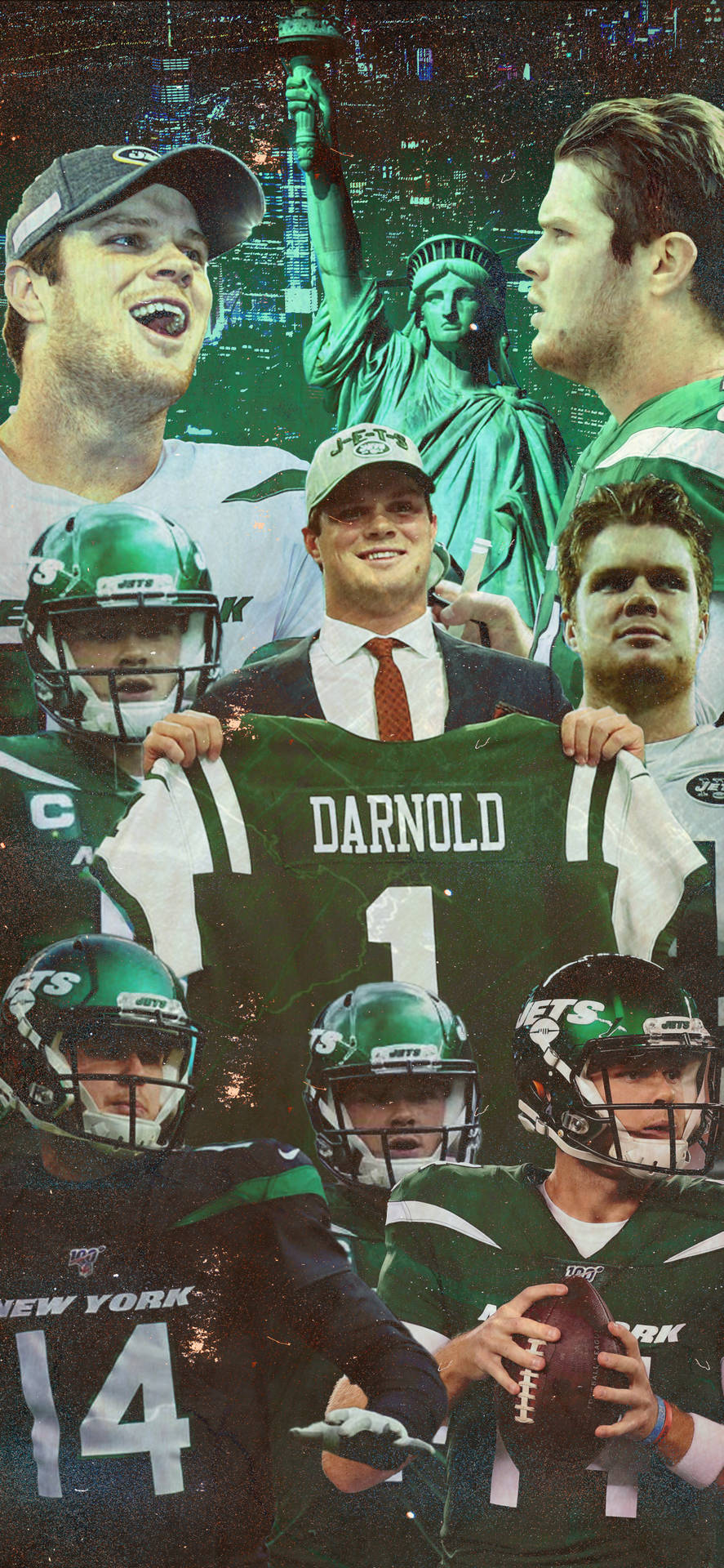 Sam Darnold Green New York Jets Player