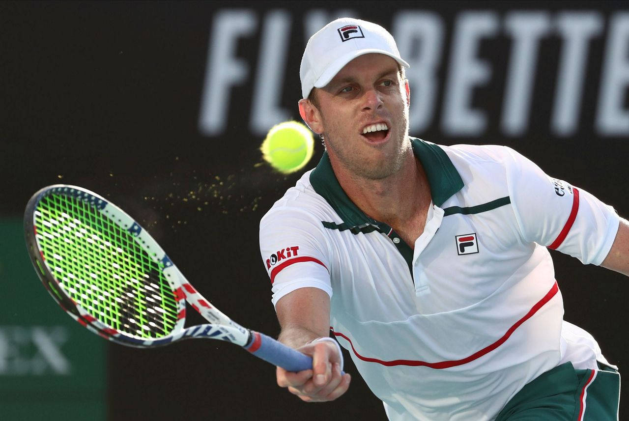 Sam Querrey And Tennis Swing Background