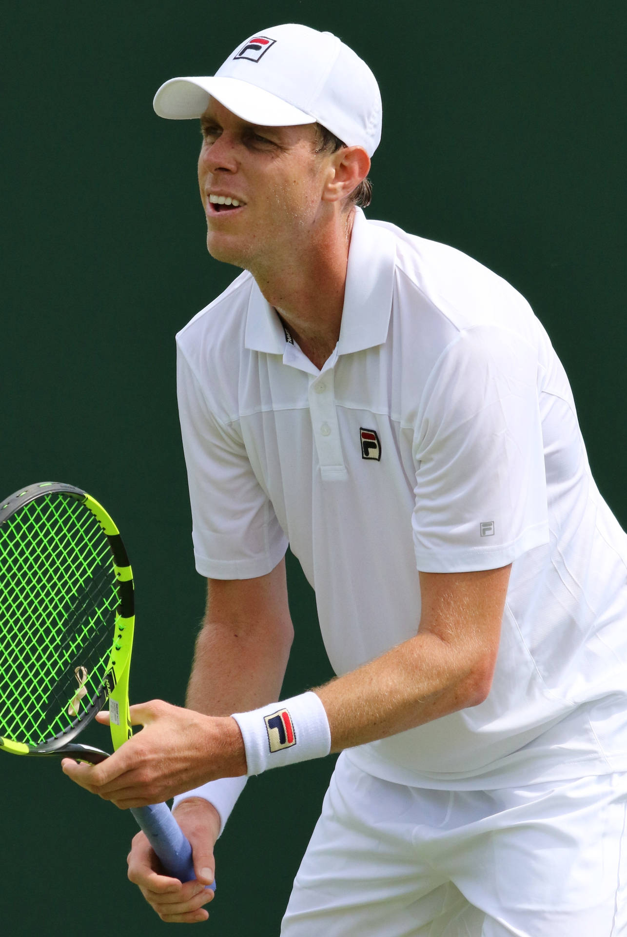 Sam Querrey Anticipating Tennis Serve Background