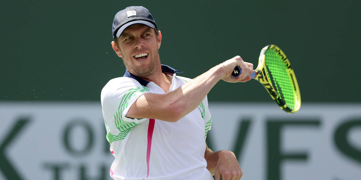 Sam Querrey In Action During A Tennis Match Background