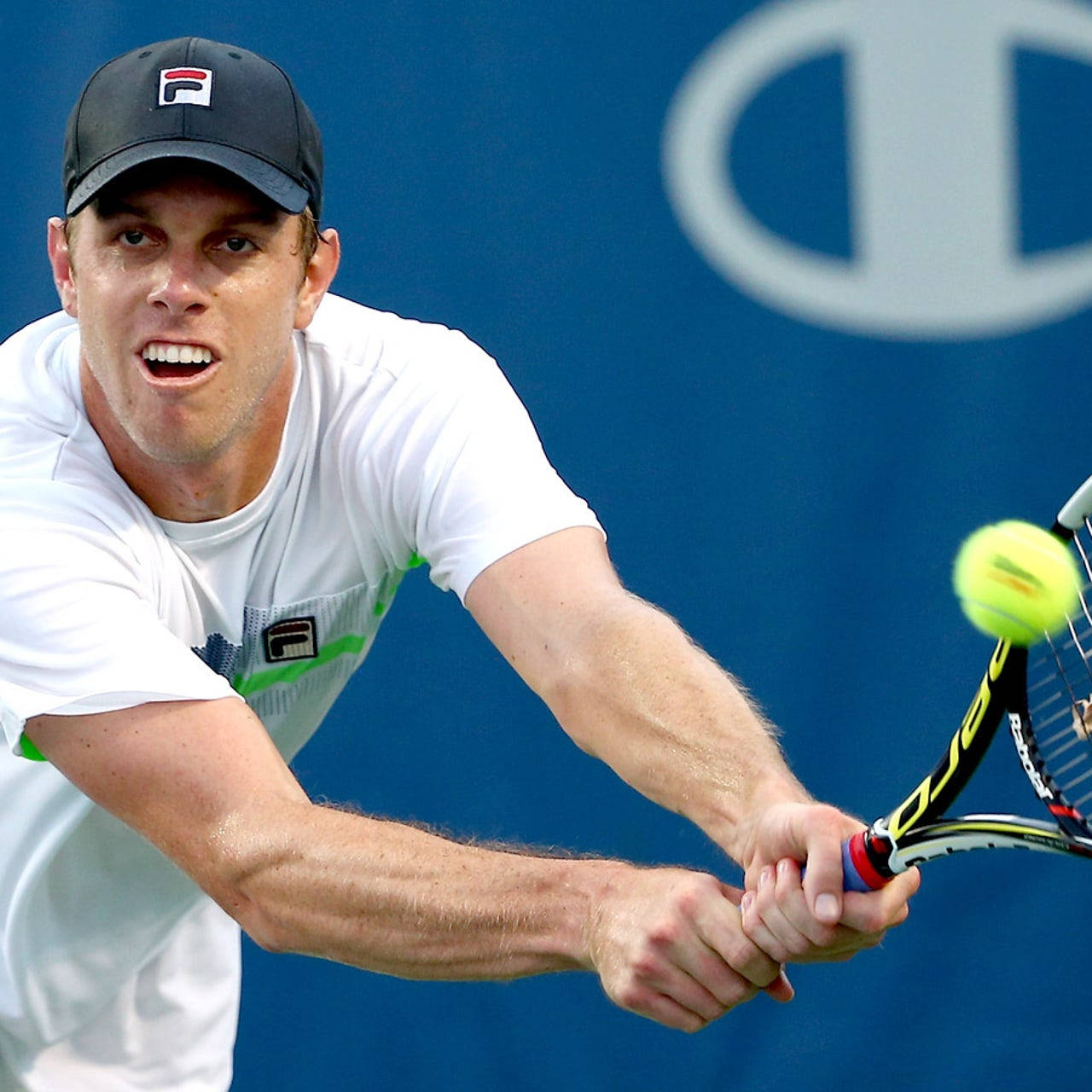 Sam Querrey Looking At Opponent Background