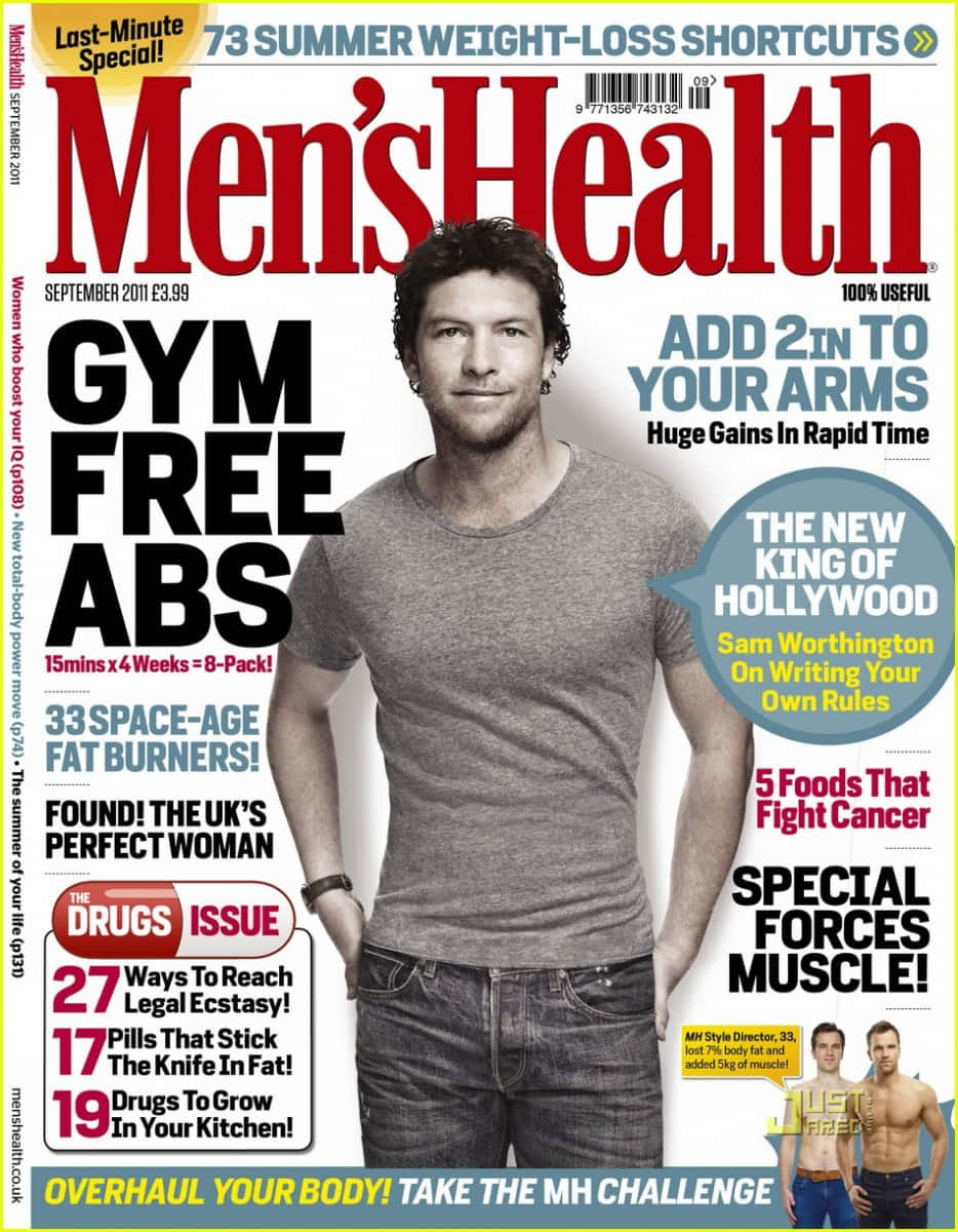 Sam Worthington Magazine Cover Men's Health Background