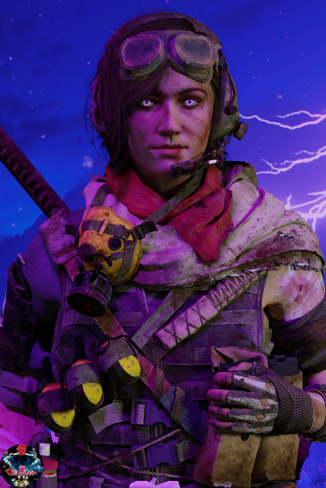 Samantha Maxis As The Fierce Operator In Zombie Mode Background