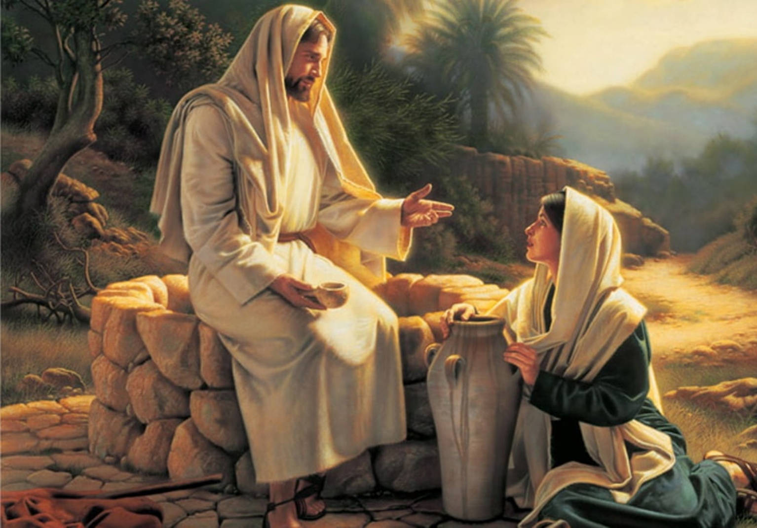 Samaritan Woman And Jesus Desktop