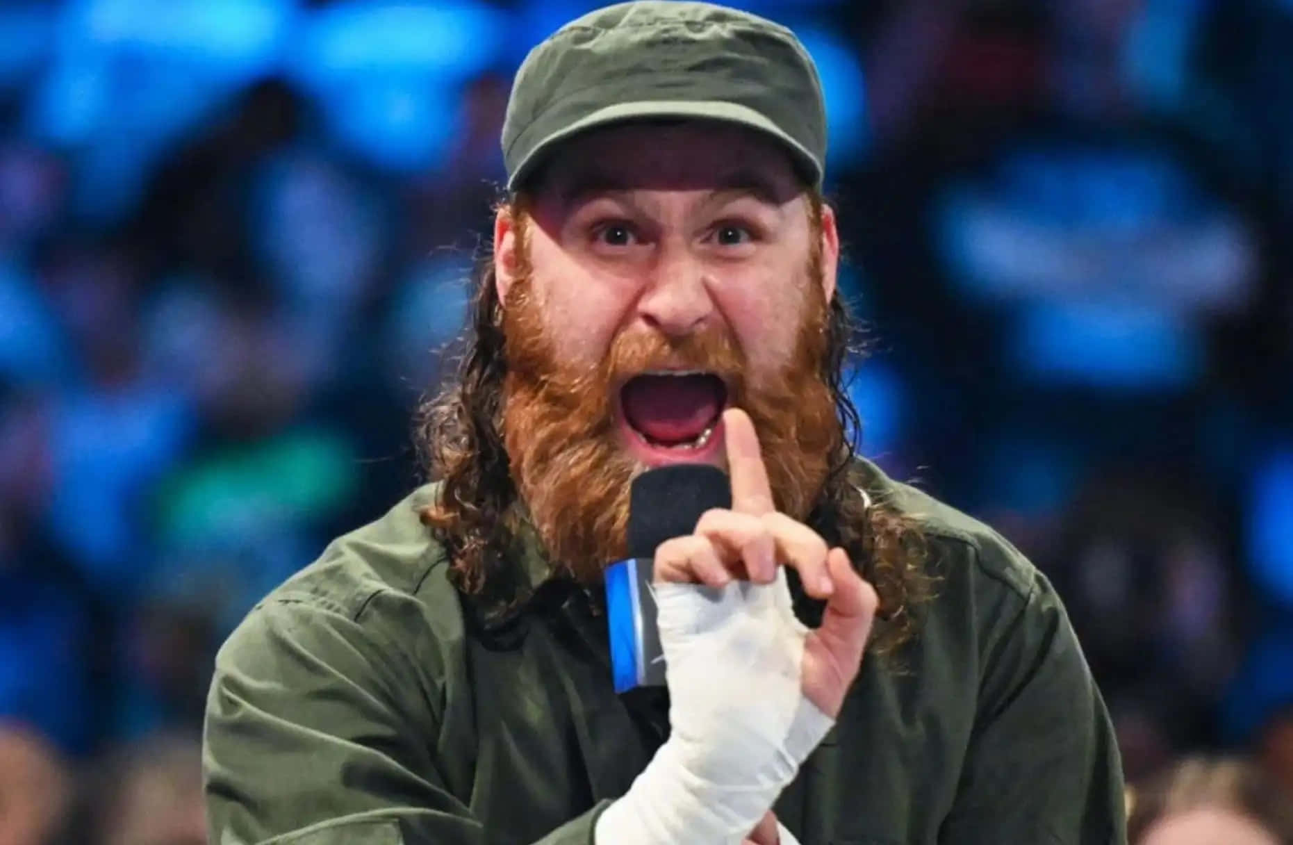 Sami Zayn Speaking Microphone W W E