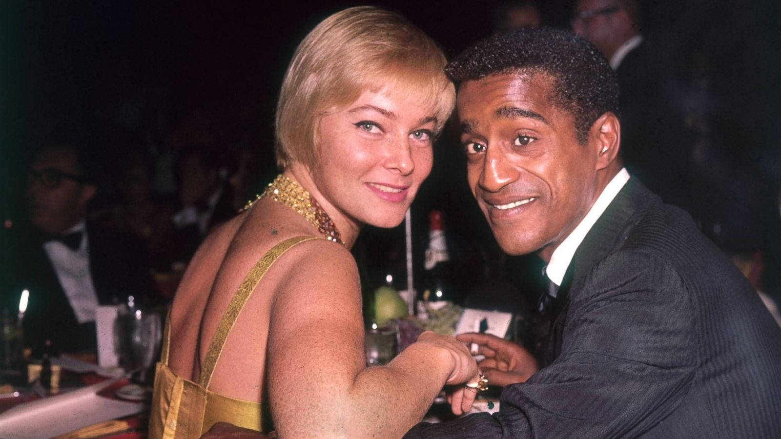 Sammy Davis Jr. With May Britt 1960 Portrait Background