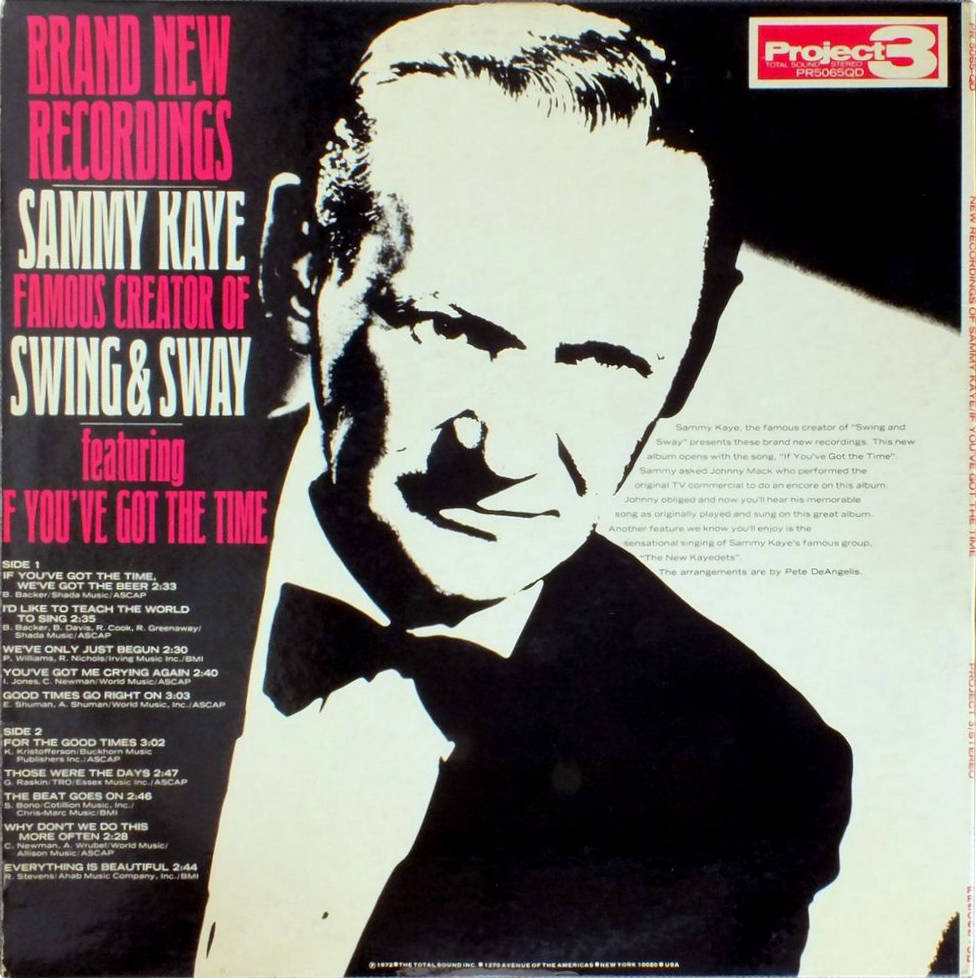 Sammy Kaye With Swing And Sway Back Cover Album Art