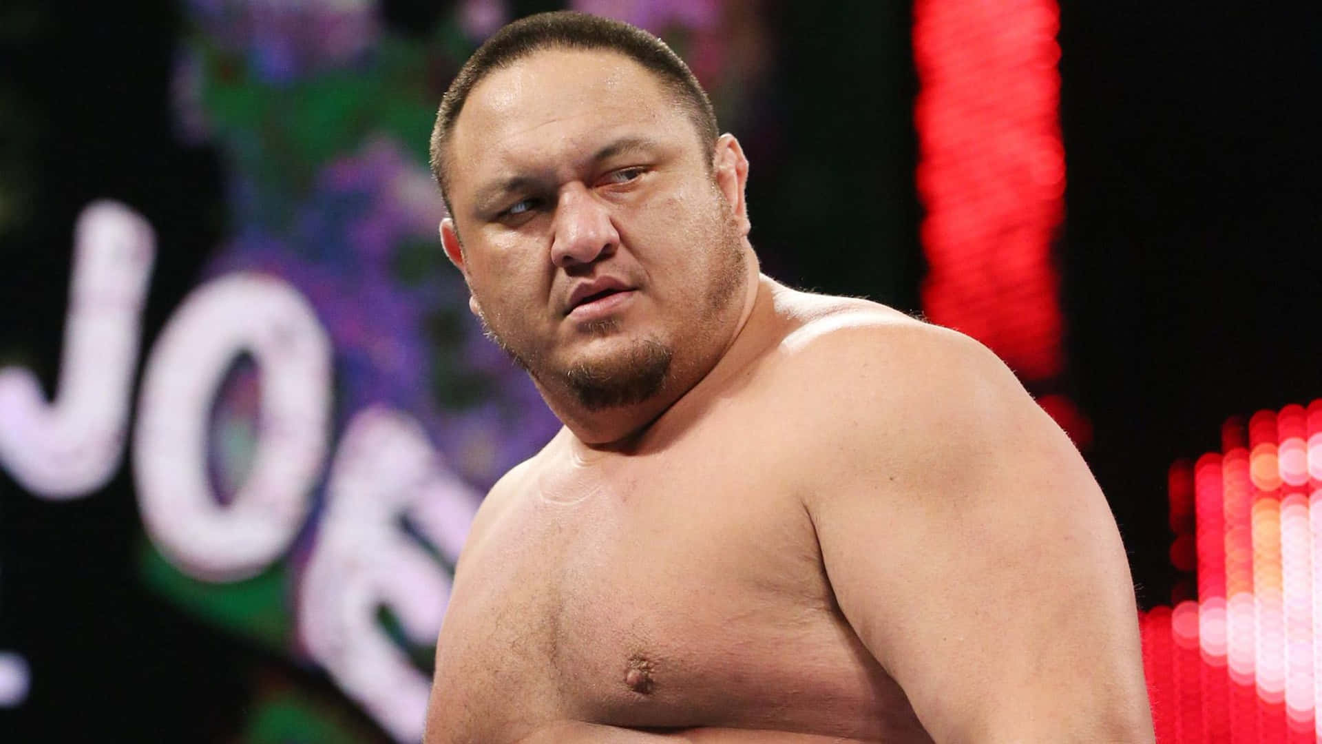 Samoa Joe American Wrestler Side Profile Background