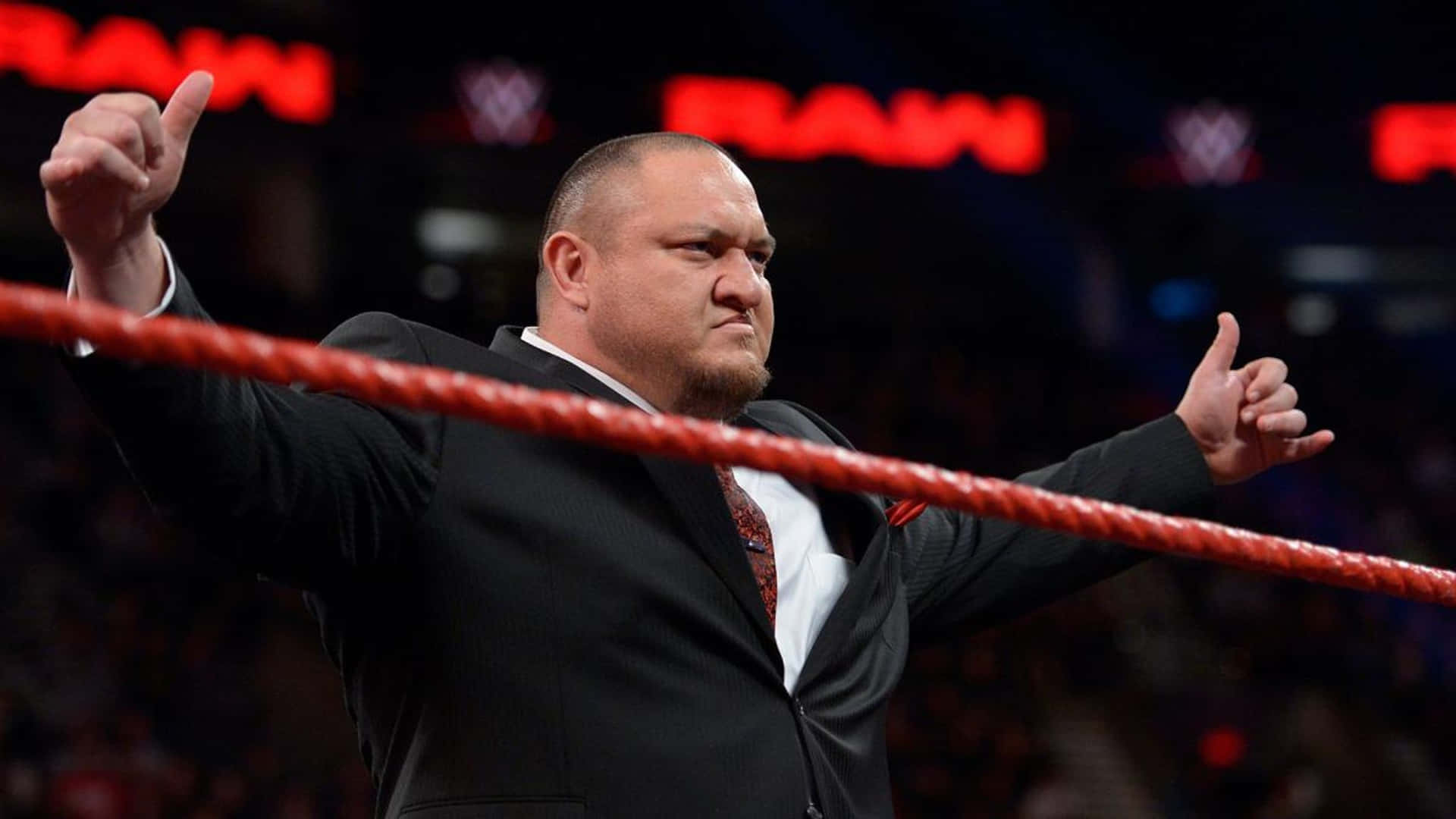 Samoa Joe Limitless Pose Wwe Raw Background