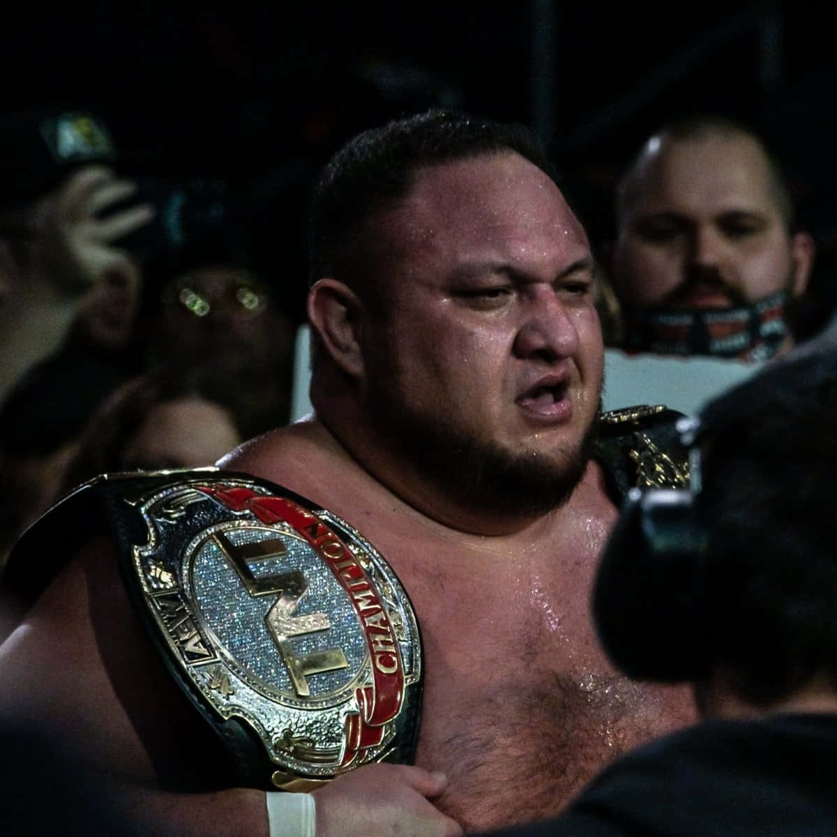 Samoa Joe Winning Tnt Championship Background