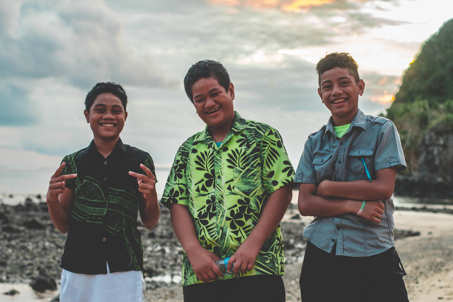 Samoa Local Teenagers Background