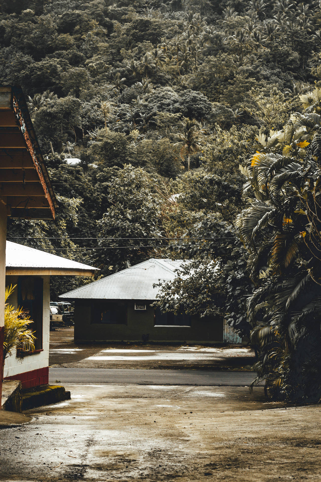 Samoa Village In Pago Pago Background