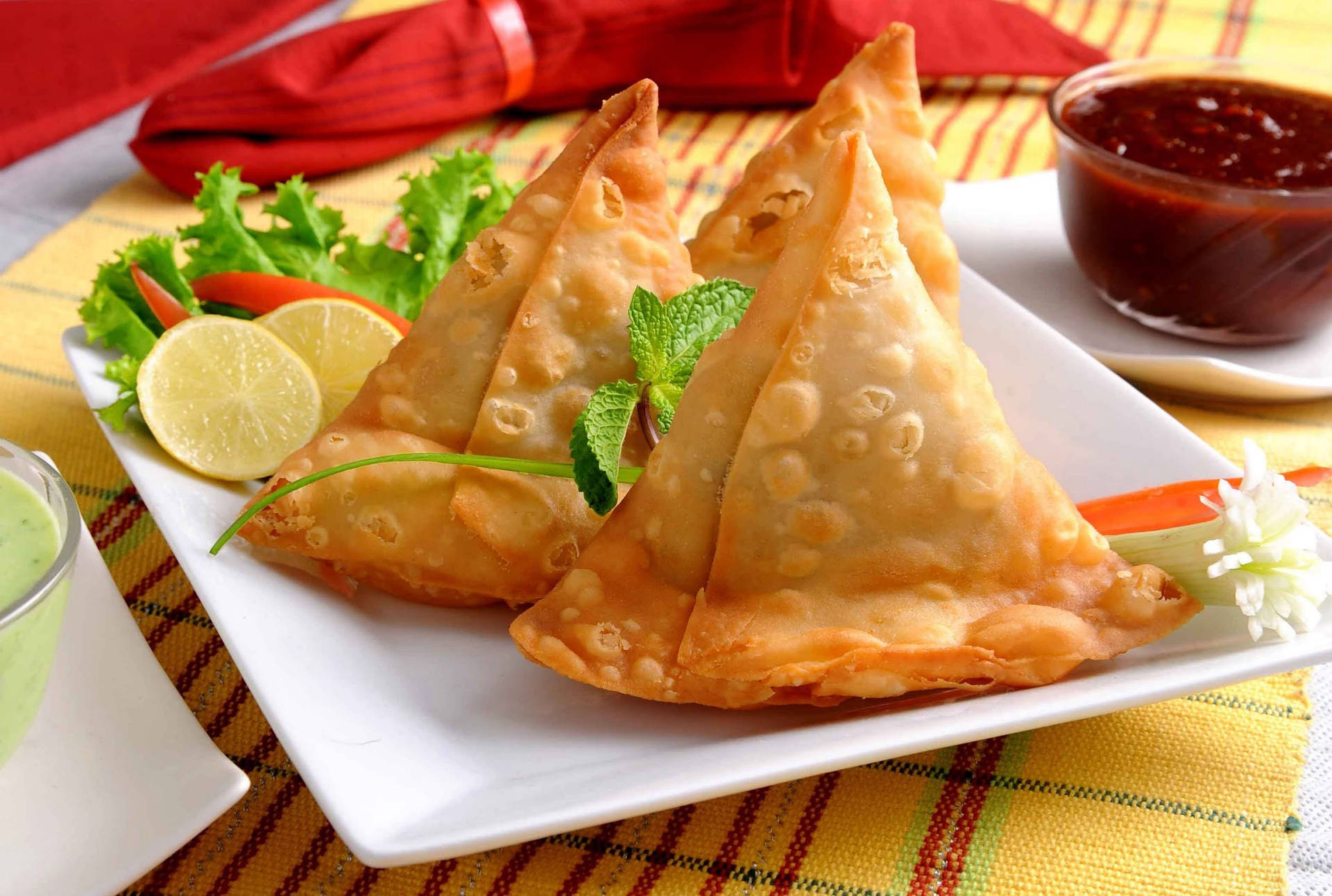 Samosa Dish Background