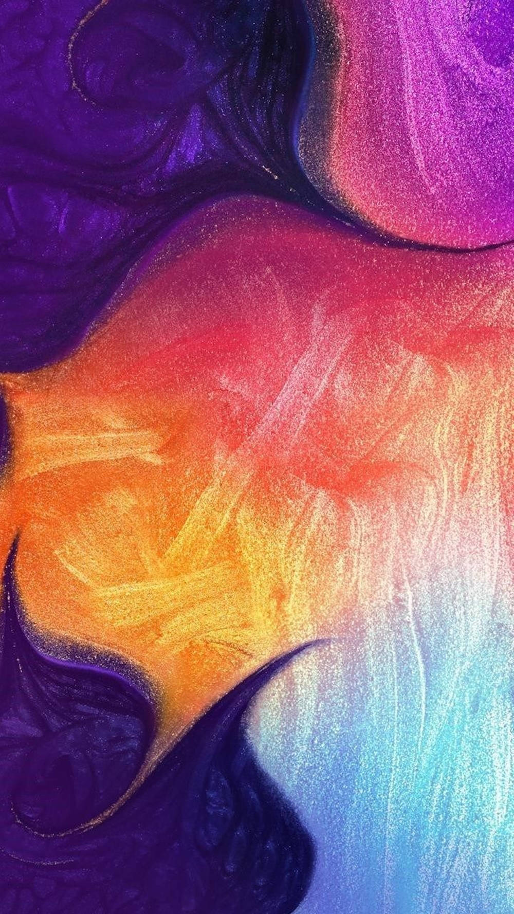 Samsung A51 Rainbow Aesthetic Waves Painting Background