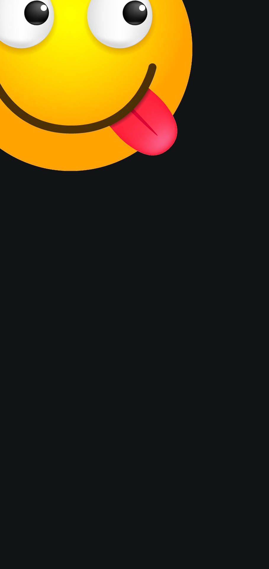 Samsung A51 Smile Tongue Emoji Black Aesthetic Background