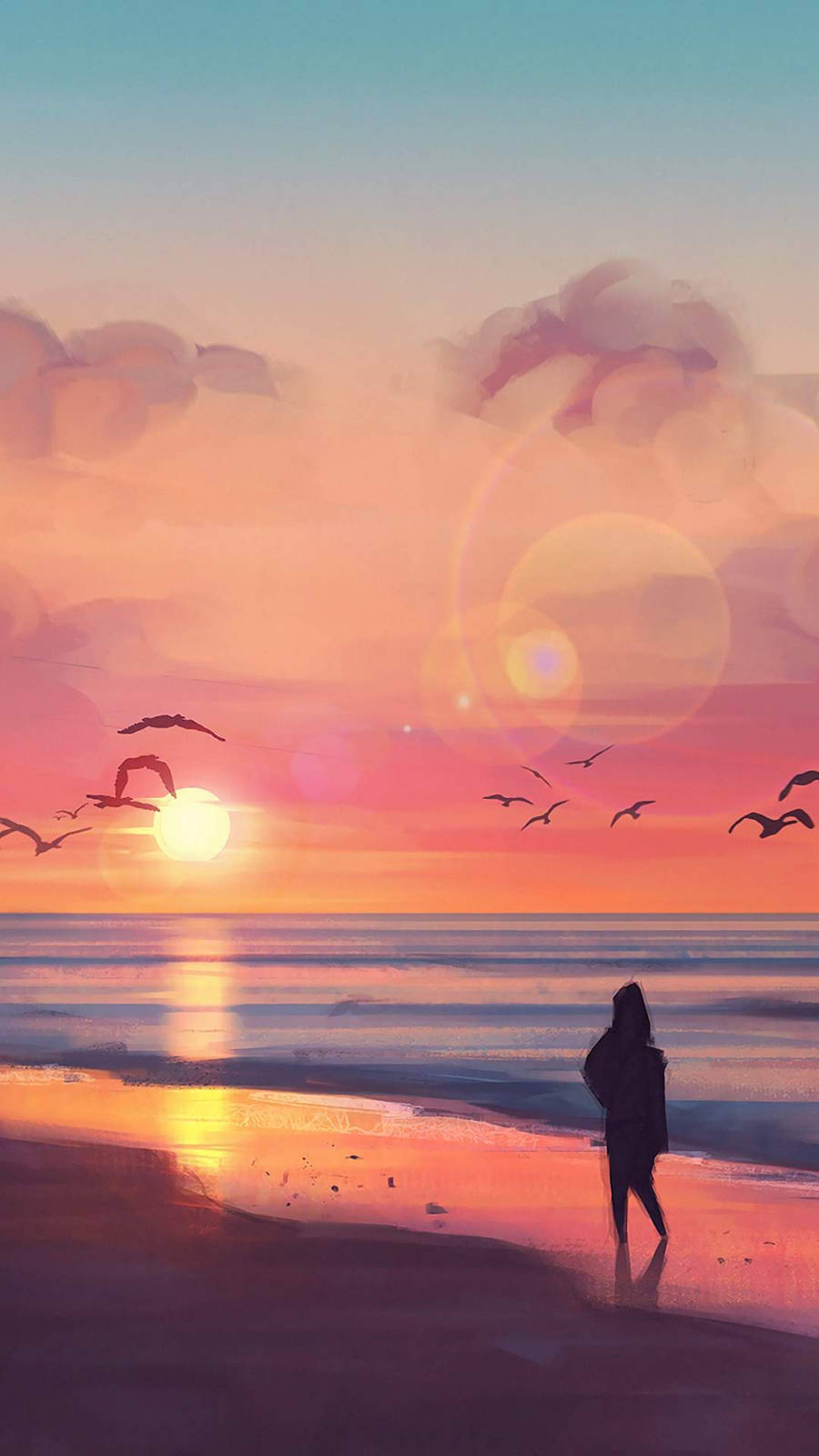 Samsung A71 Beach And Sunset Background