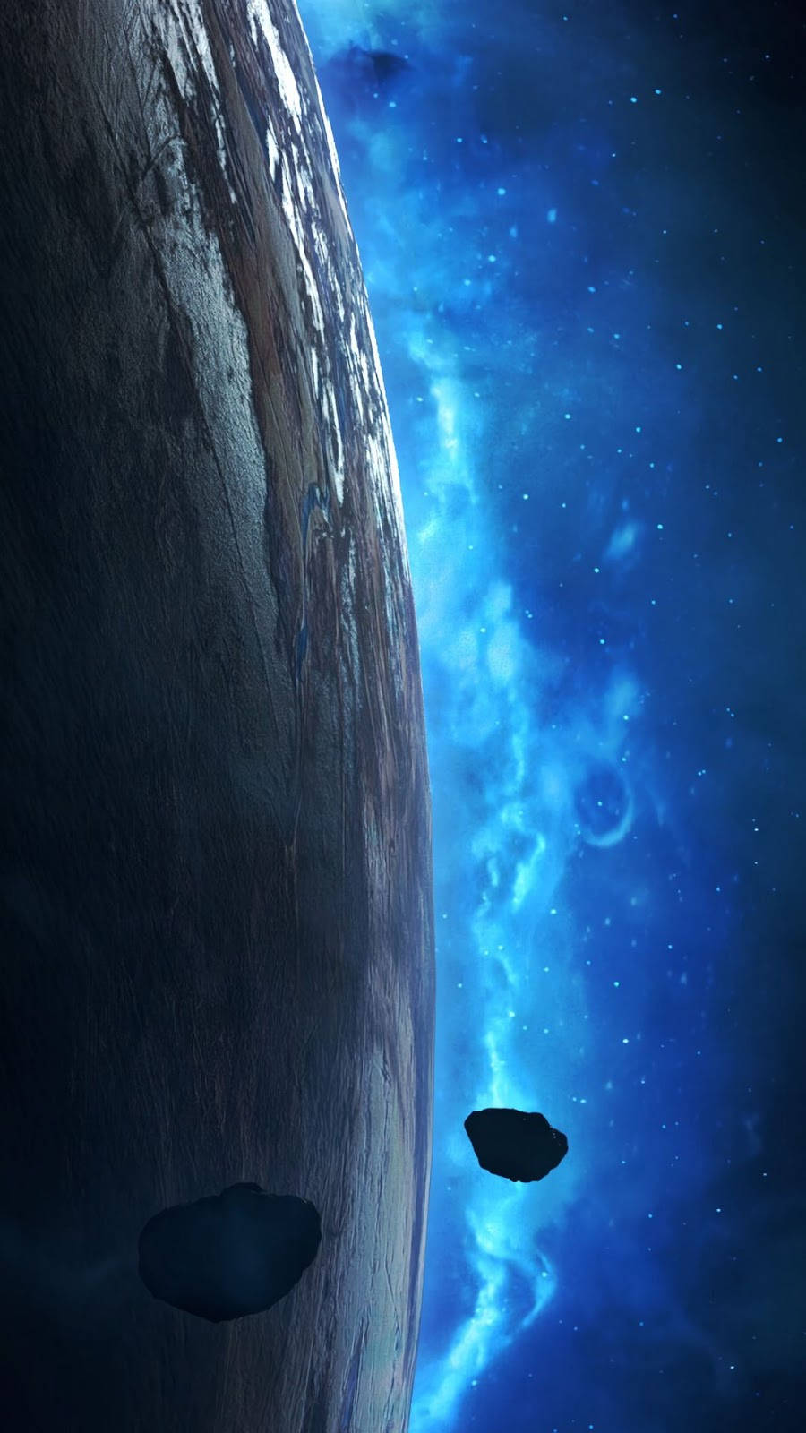 Samsung A71 Orbiting Asteroids Background
