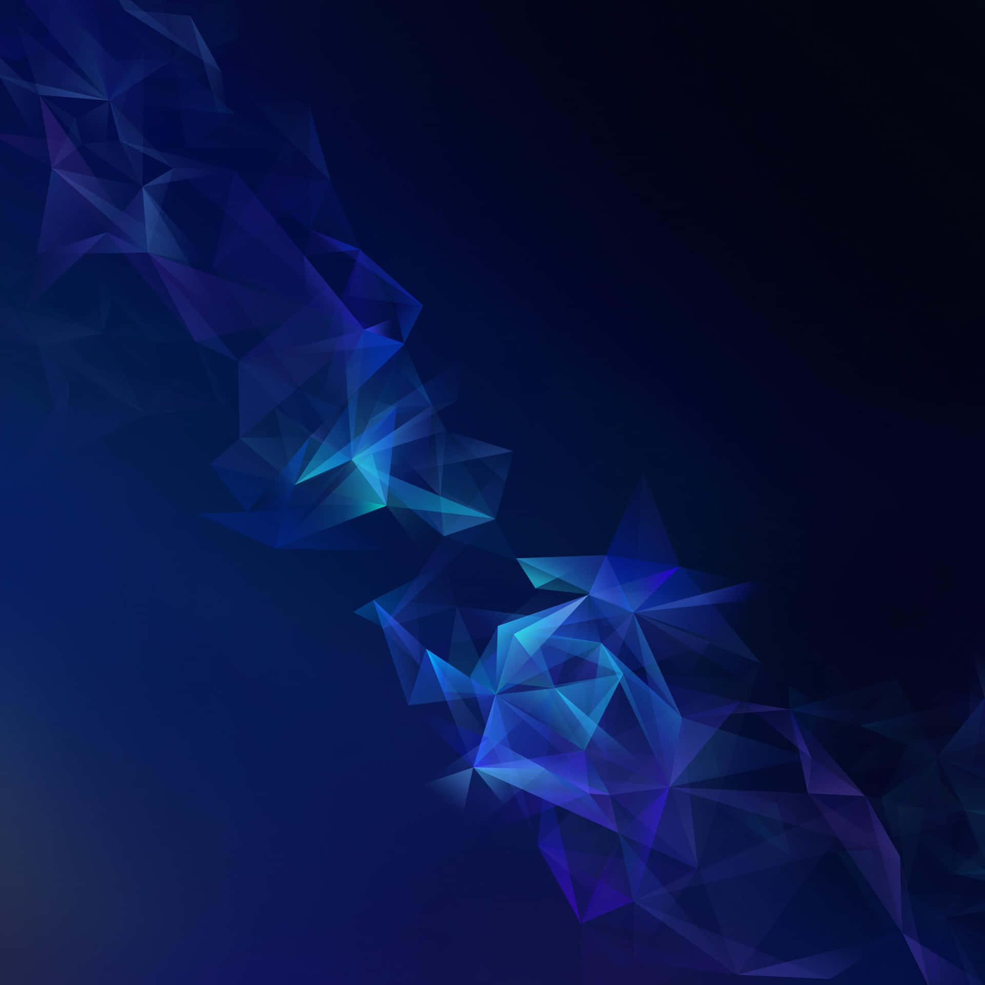 Samsung Dex With Blue Geometric Shapes Background
