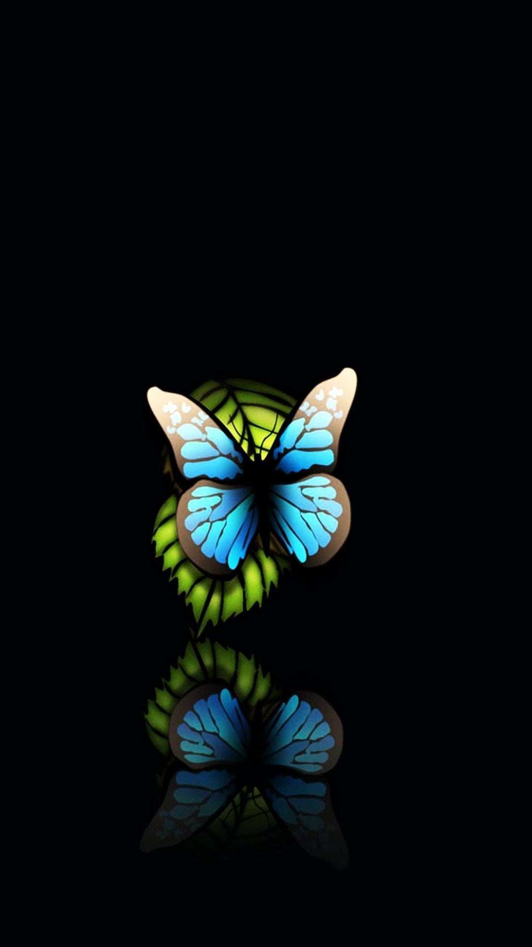 Samsung Galaxy 4k Blue Butterfly Background
