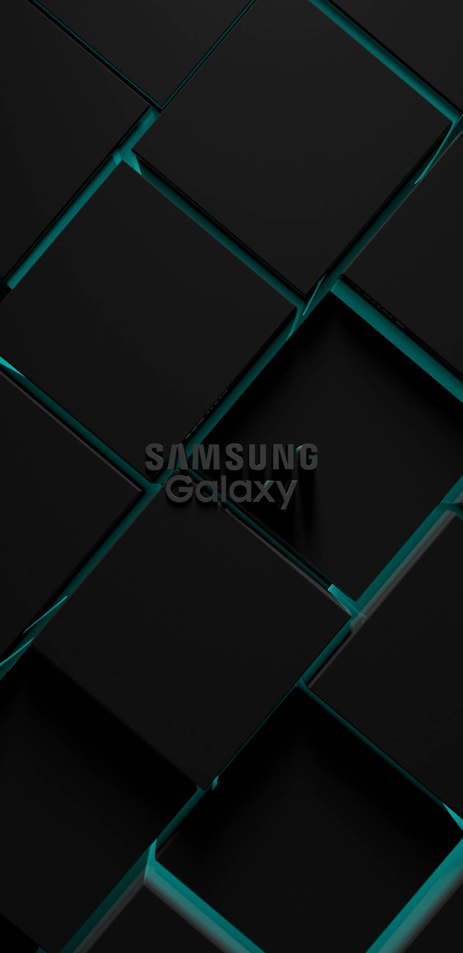 Samsung Galaxy 4k Logo Black Cubic Shapes Background