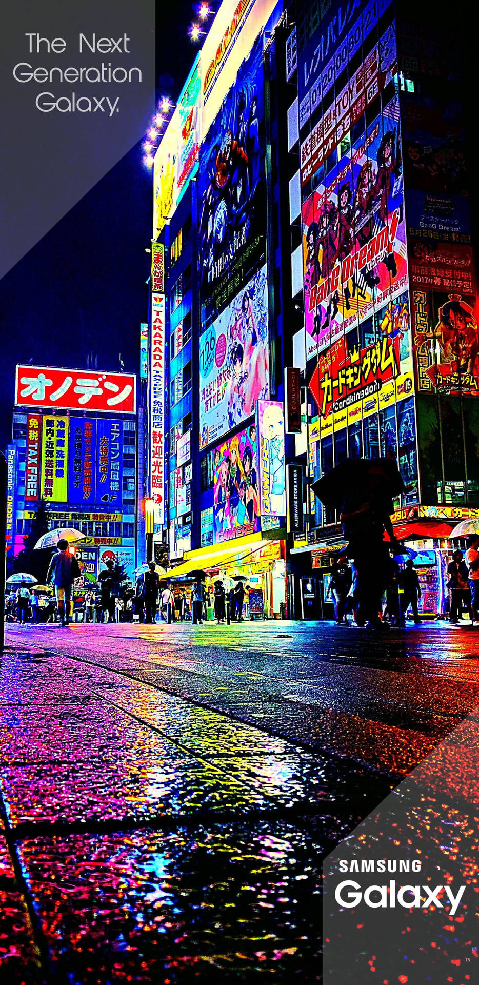 Samsung Galaxy Tokyo Street Signages Background