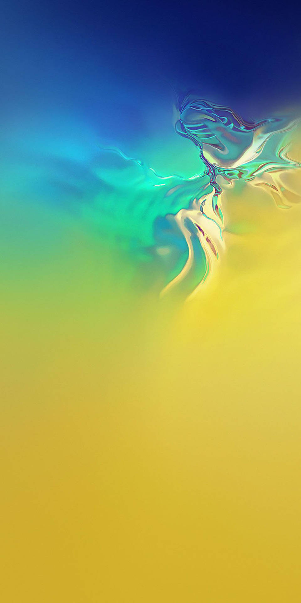 Samsung Mobile Blue And Yellow Gradient