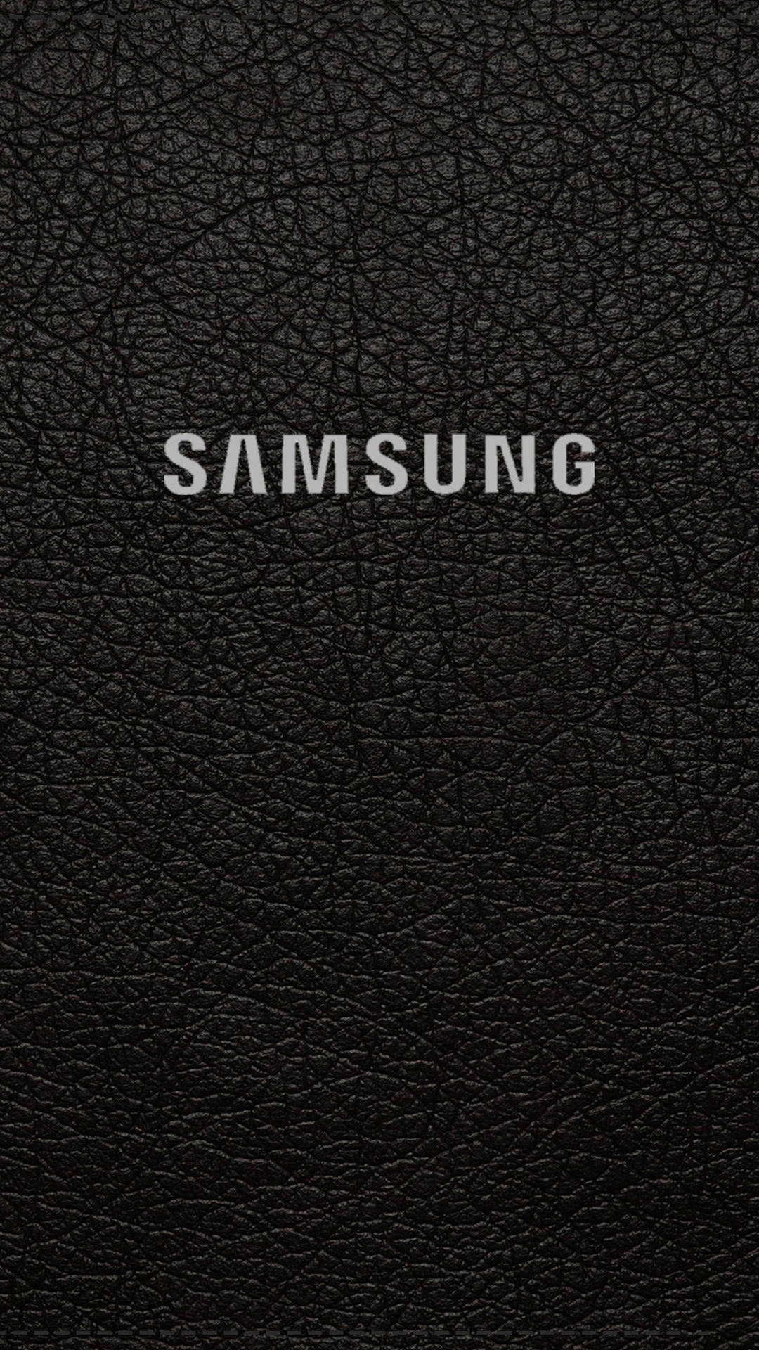 Samsung Mobile Logo On Leather Background