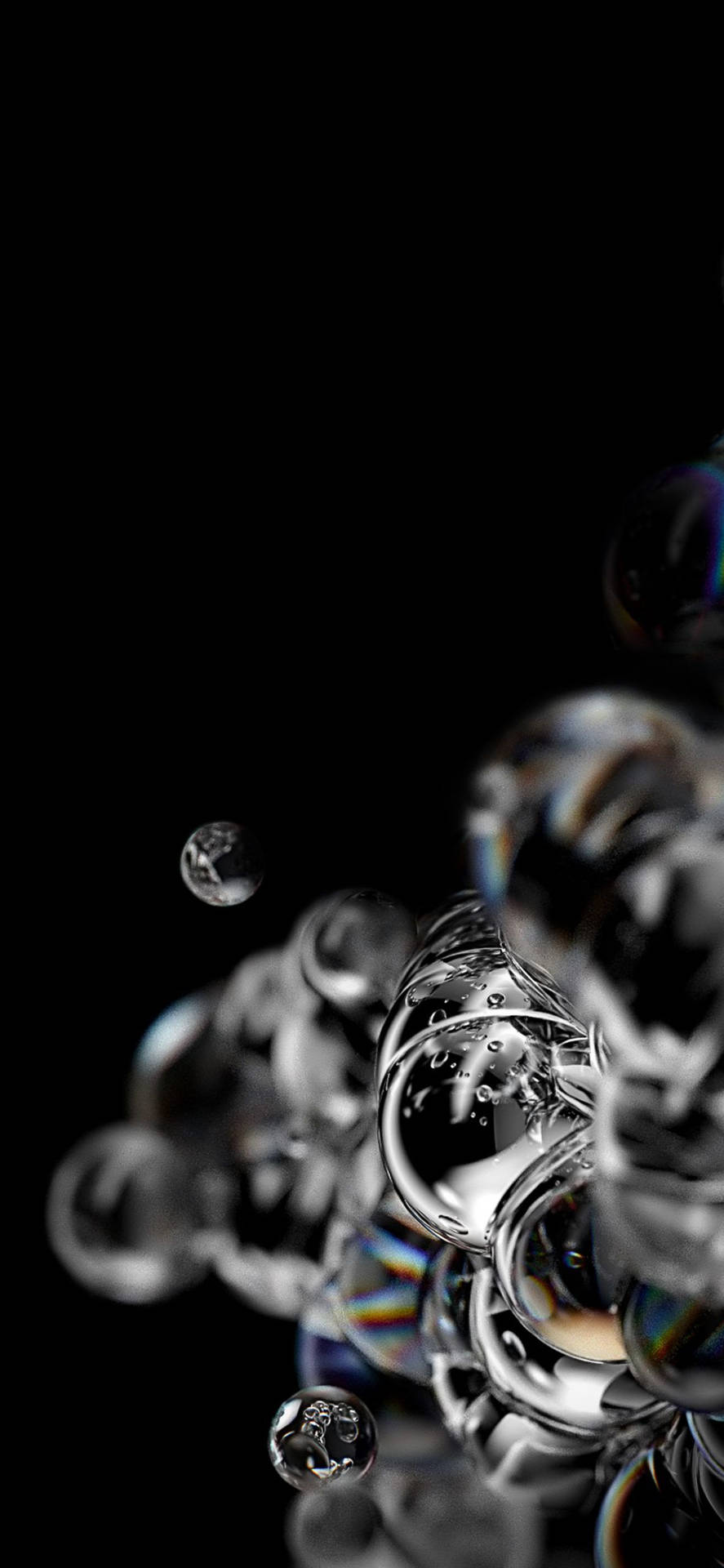 Samsung S21 Ultra Black Bubbles Background