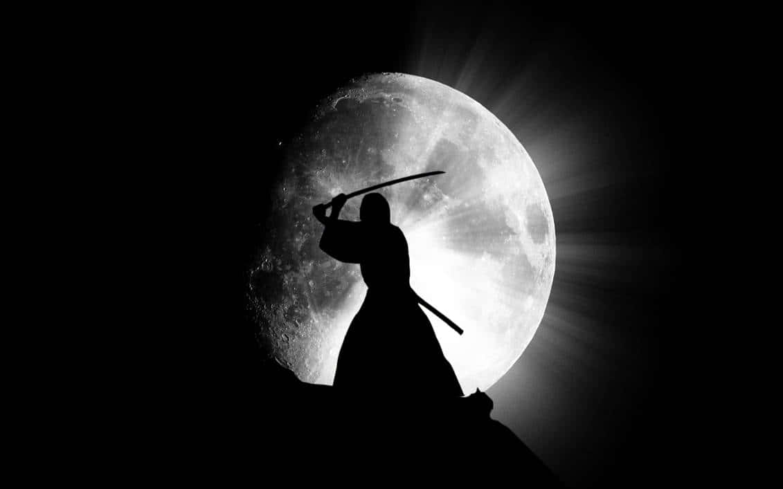 Samurai Anime Silhouette Moon
