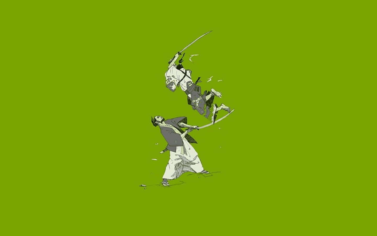 Samurai Battle Japanese Minimalist Art Background
