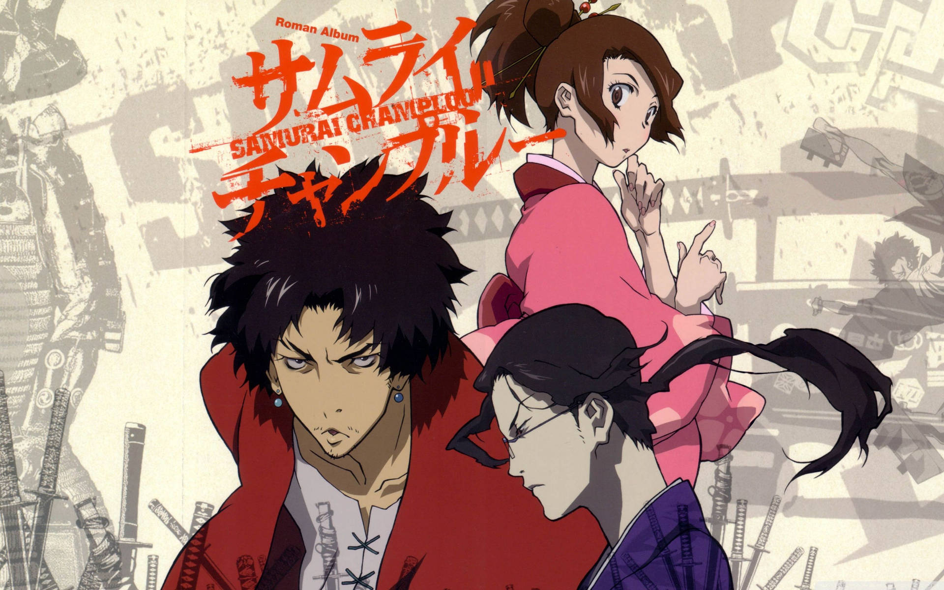 Samurai Champloo Heroes With Title Background