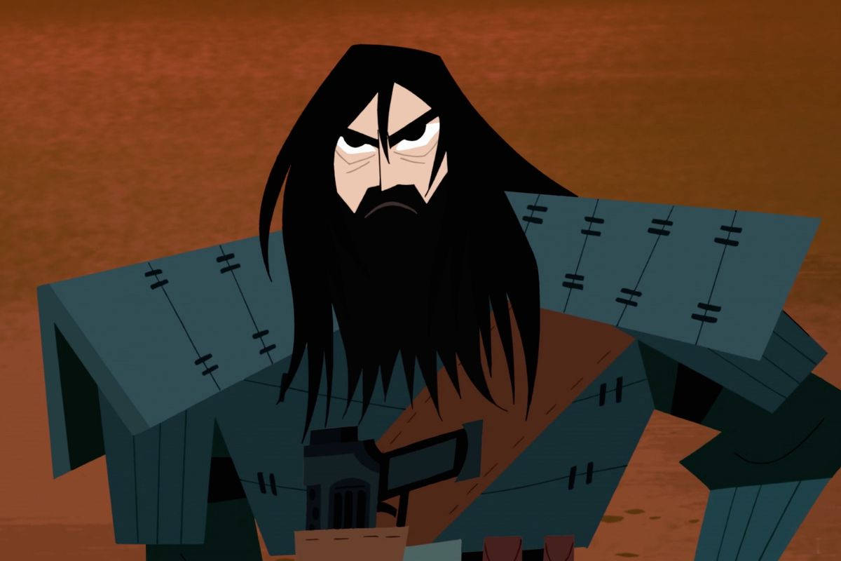 Samurai Jack In Battle Armor Background