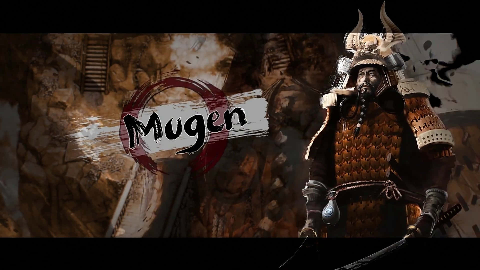 Samurai Warrior In A Battle-ready Stance Background