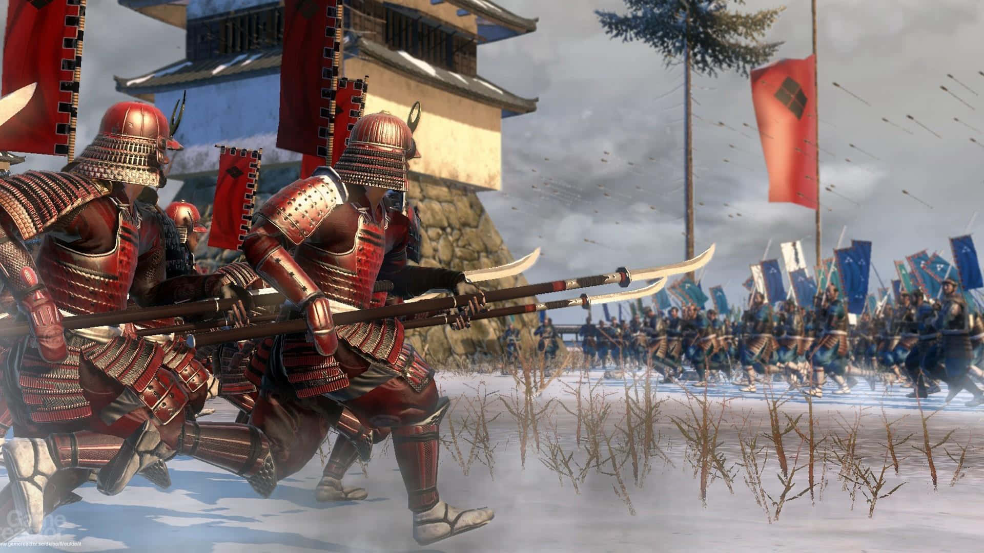 Samurai Warrior In Full Armor Background