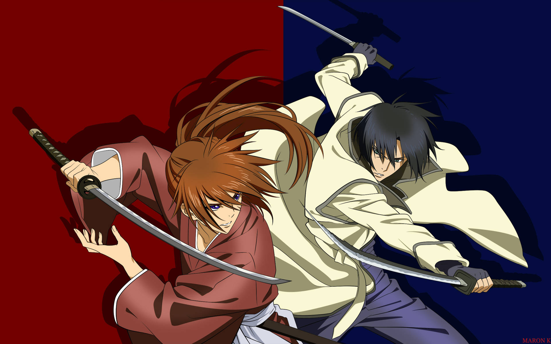 Samurai X Kenshin And Aoshi Background