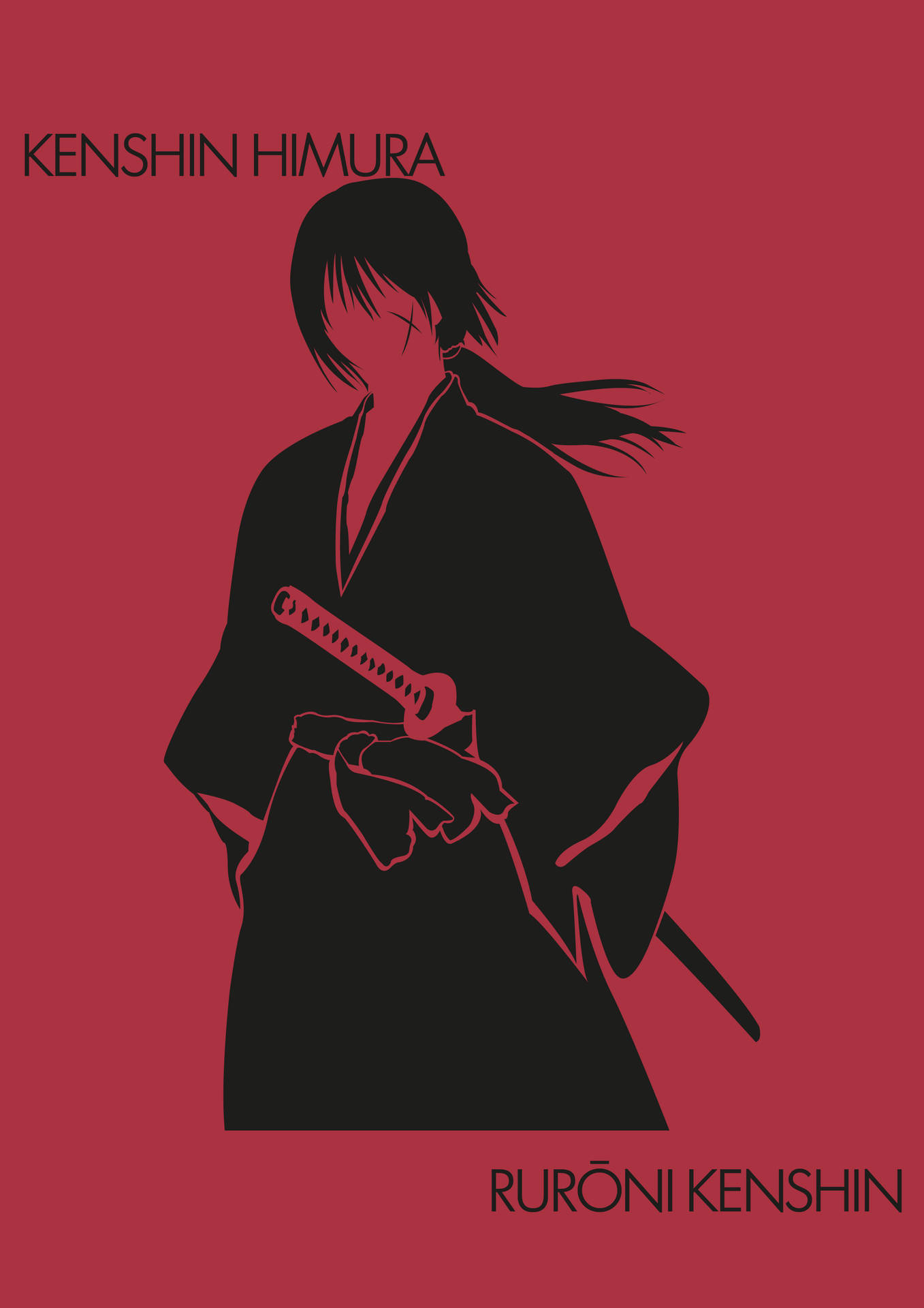 Samurai X Minimalist Kenshin Himura Background