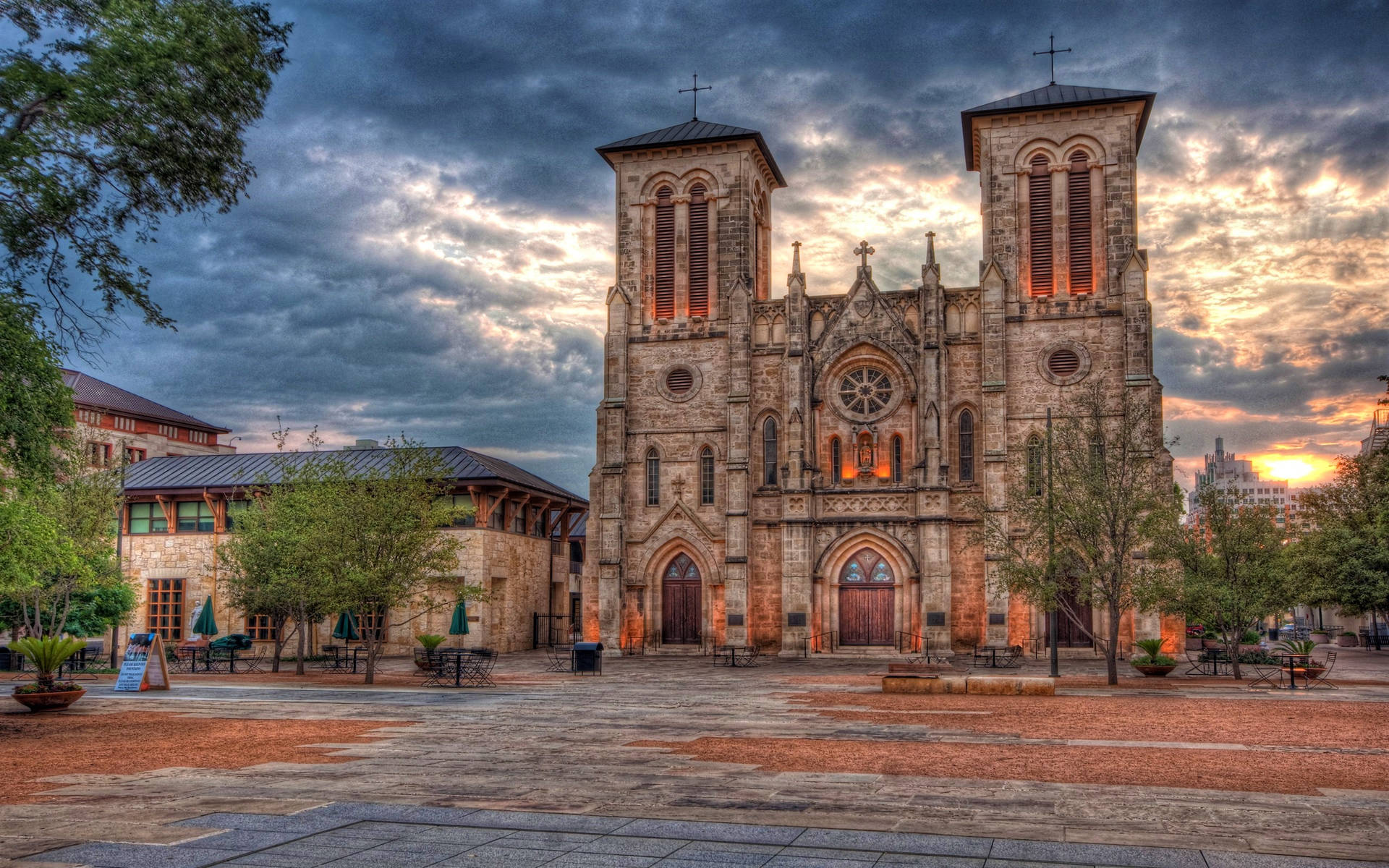 San Antonio Church Background