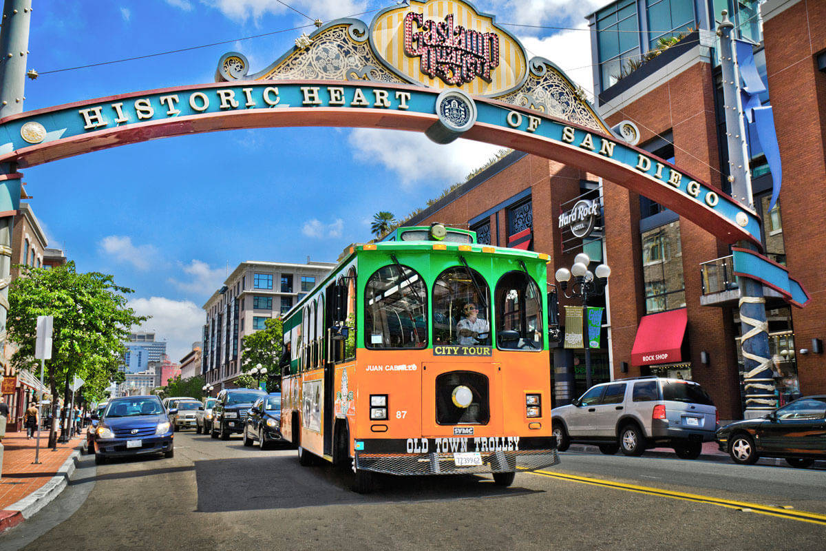 San Diego Gaslamp Quarter Welcome Arch Background