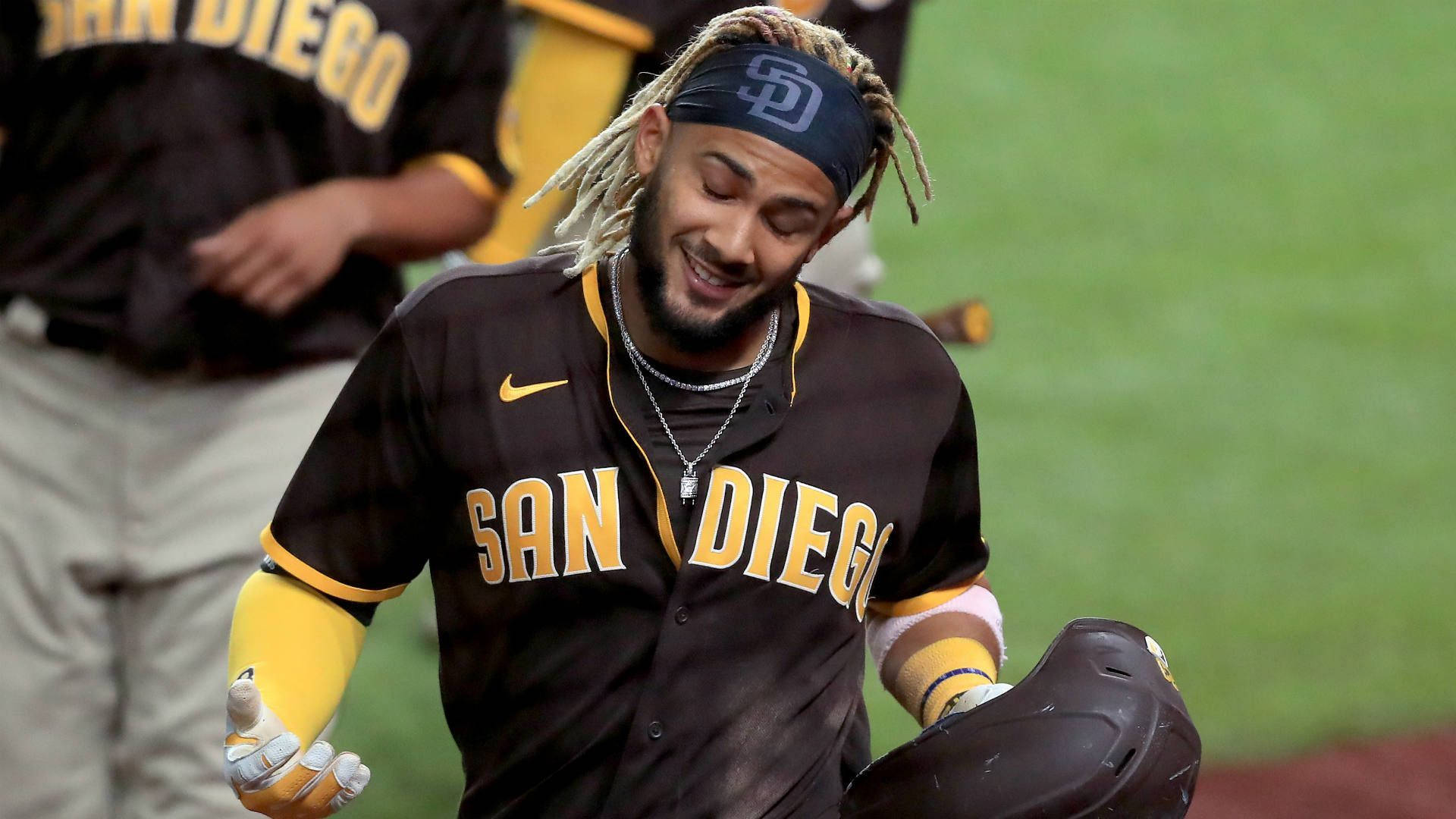 San Diego Padres’ Fernando Tatis Jr. Enjoying A Home Run Background