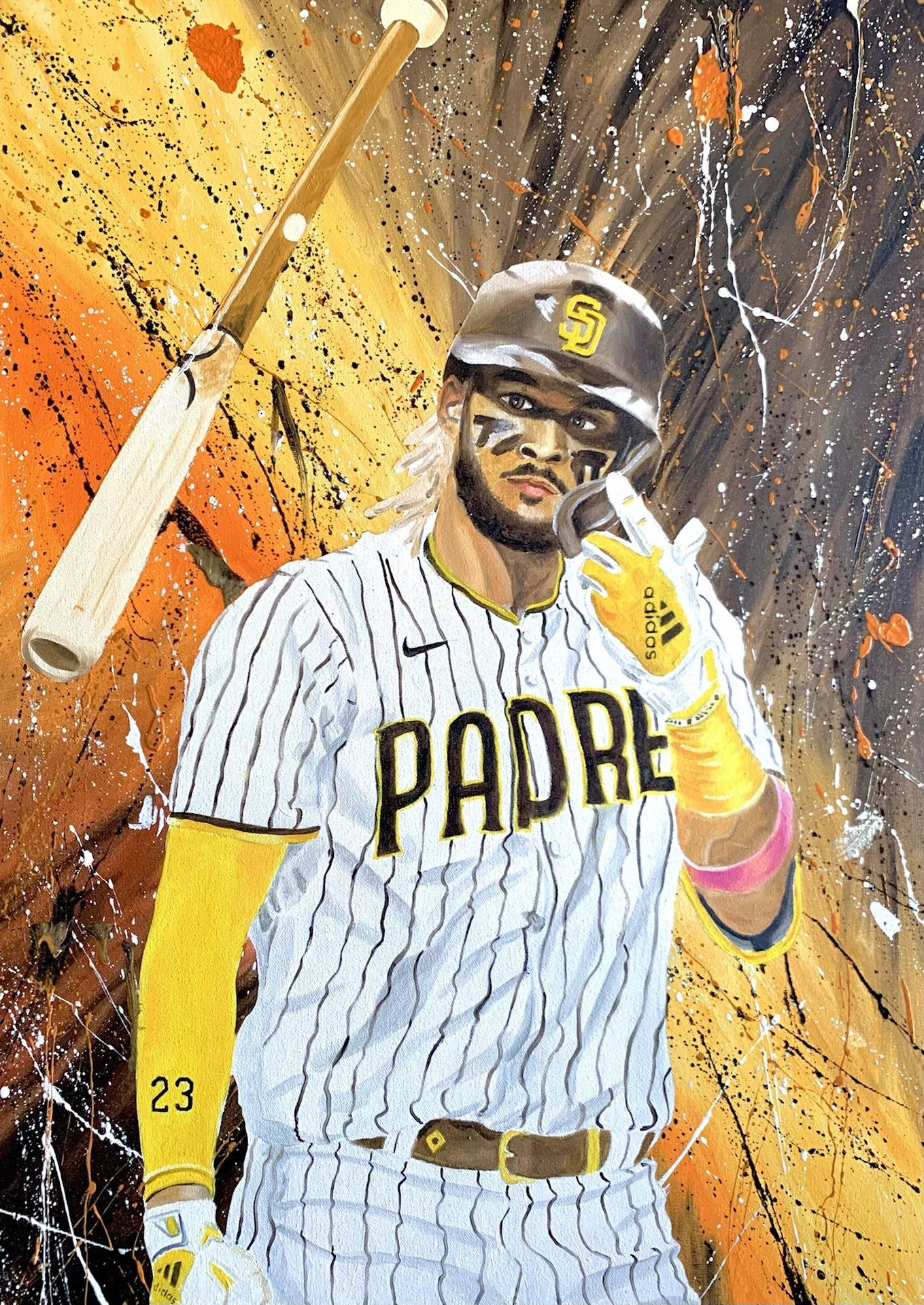 San Diego Padres Tatis Jr. Painting Background